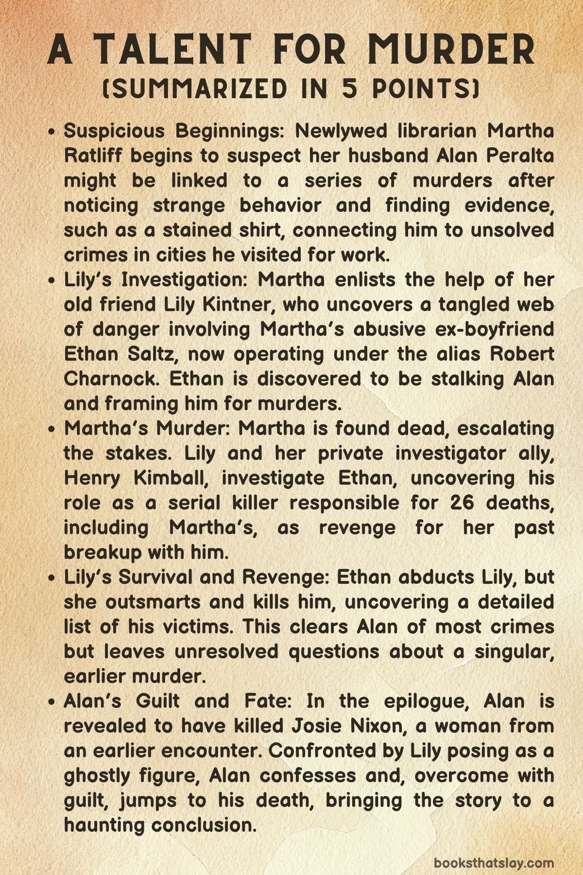 A Talent for Murder by Peter Swanson Summary