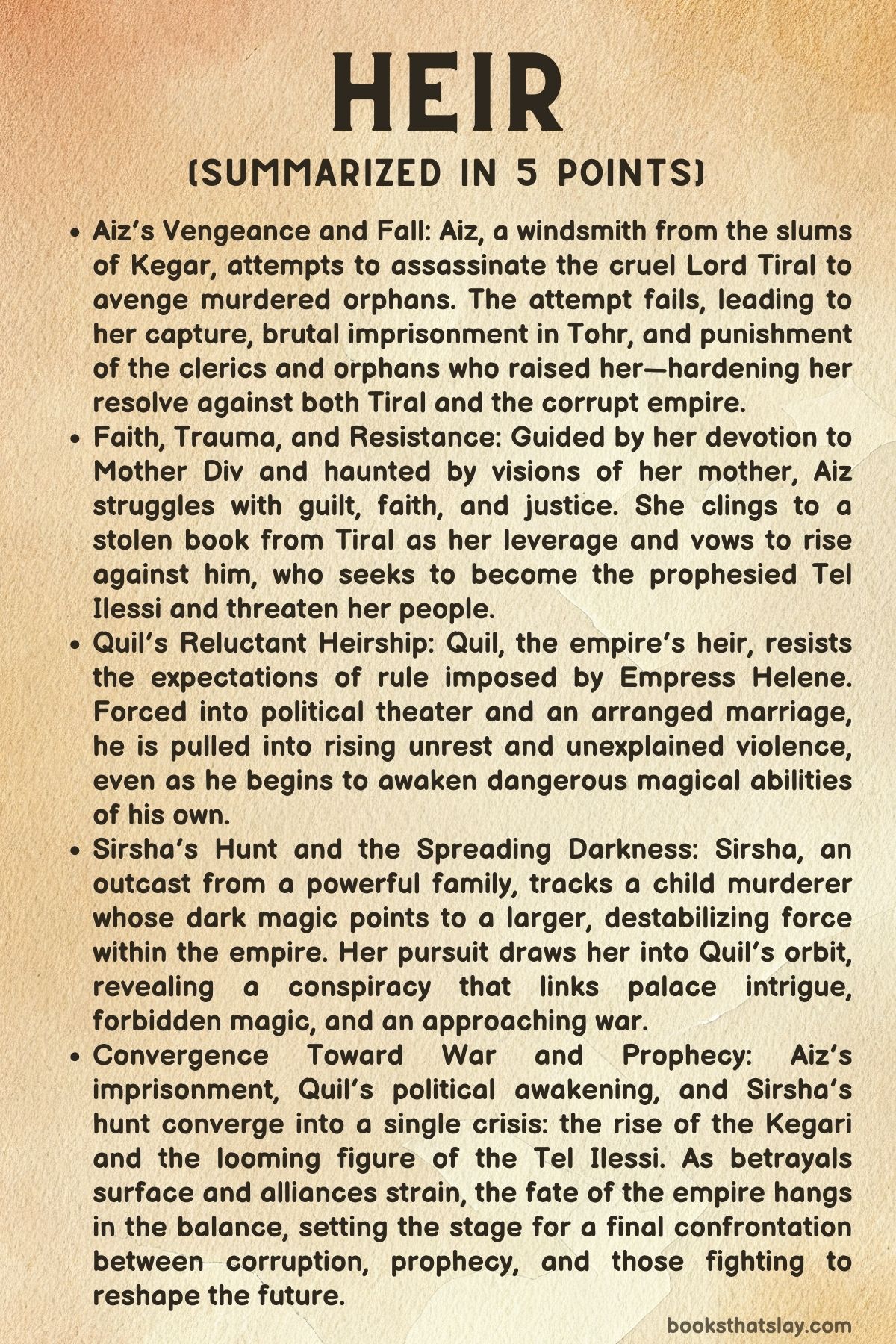 Heir by Sabaa Tahir Summary, Characters and Themes