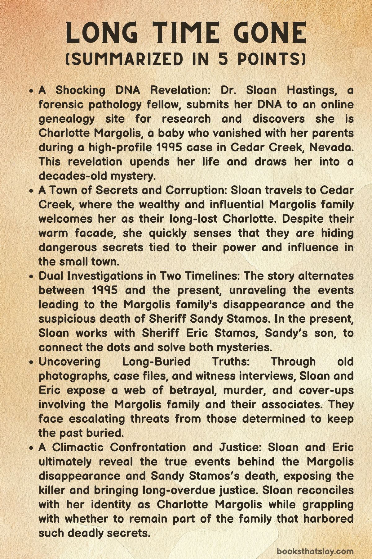 Long Time Gone by Charlie Donlea Summary