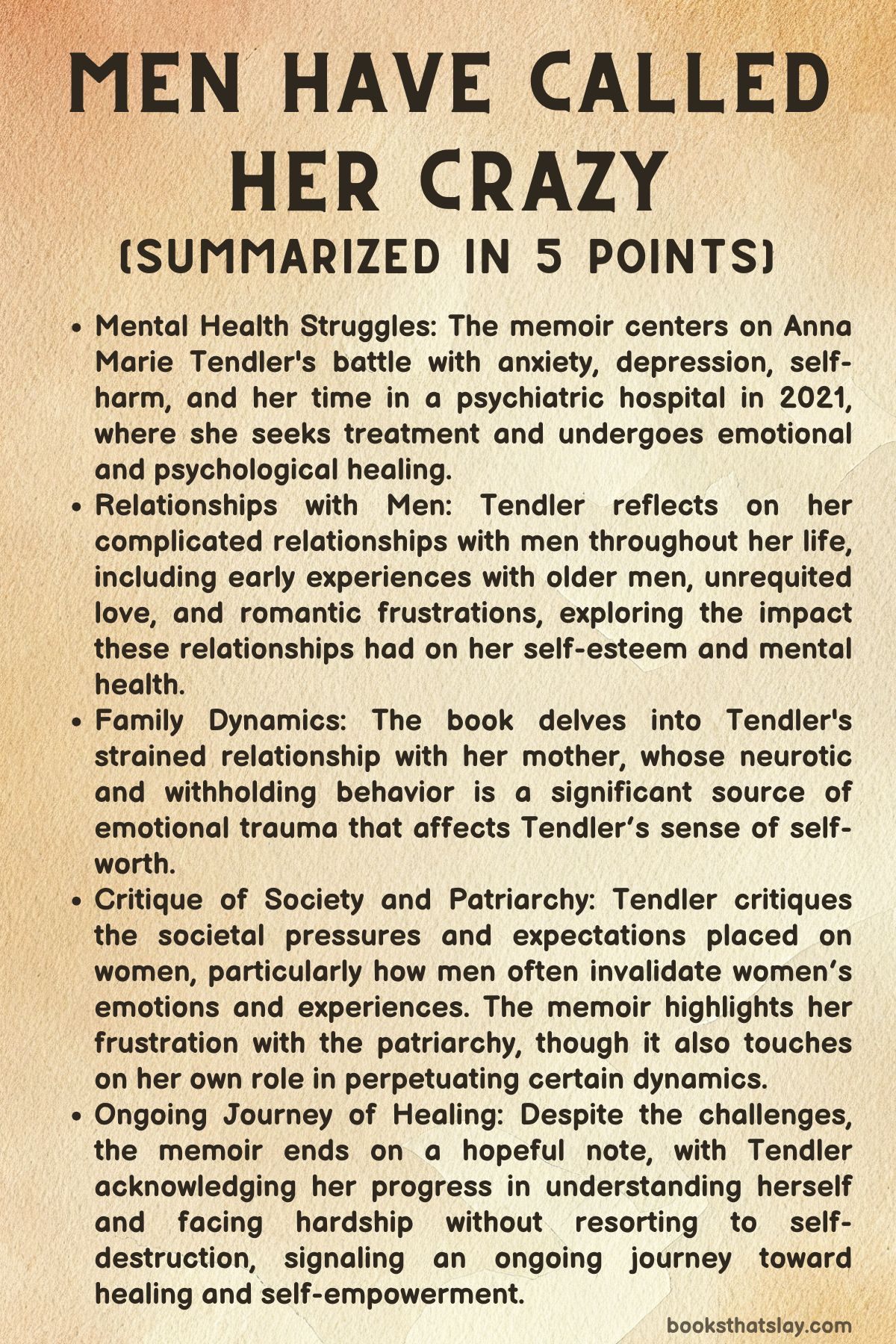 "Men Have Called Her Crazy: A Memoir" by Anna Marie Tendler Summary