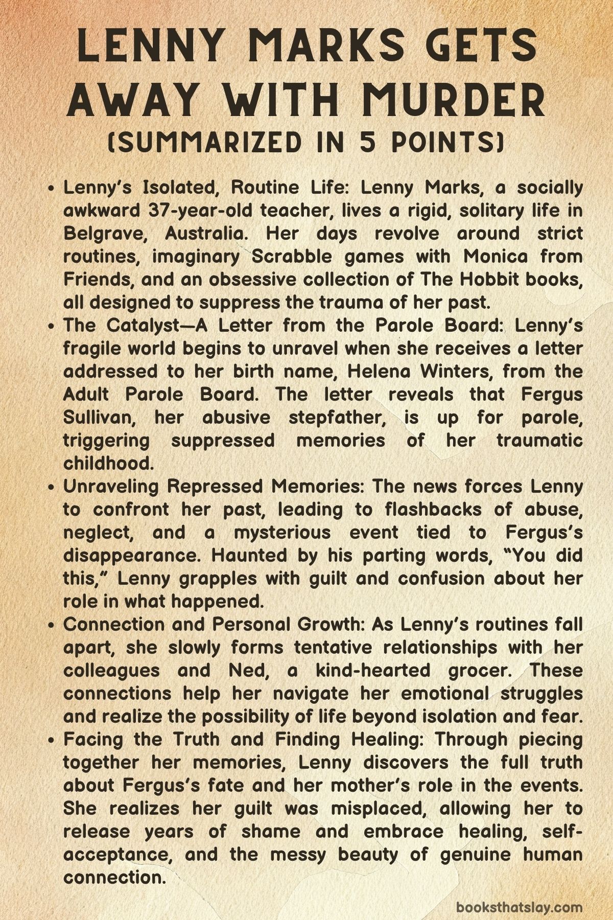 Lenny Marks Gets Away With Murder Summary, Characters and Themes