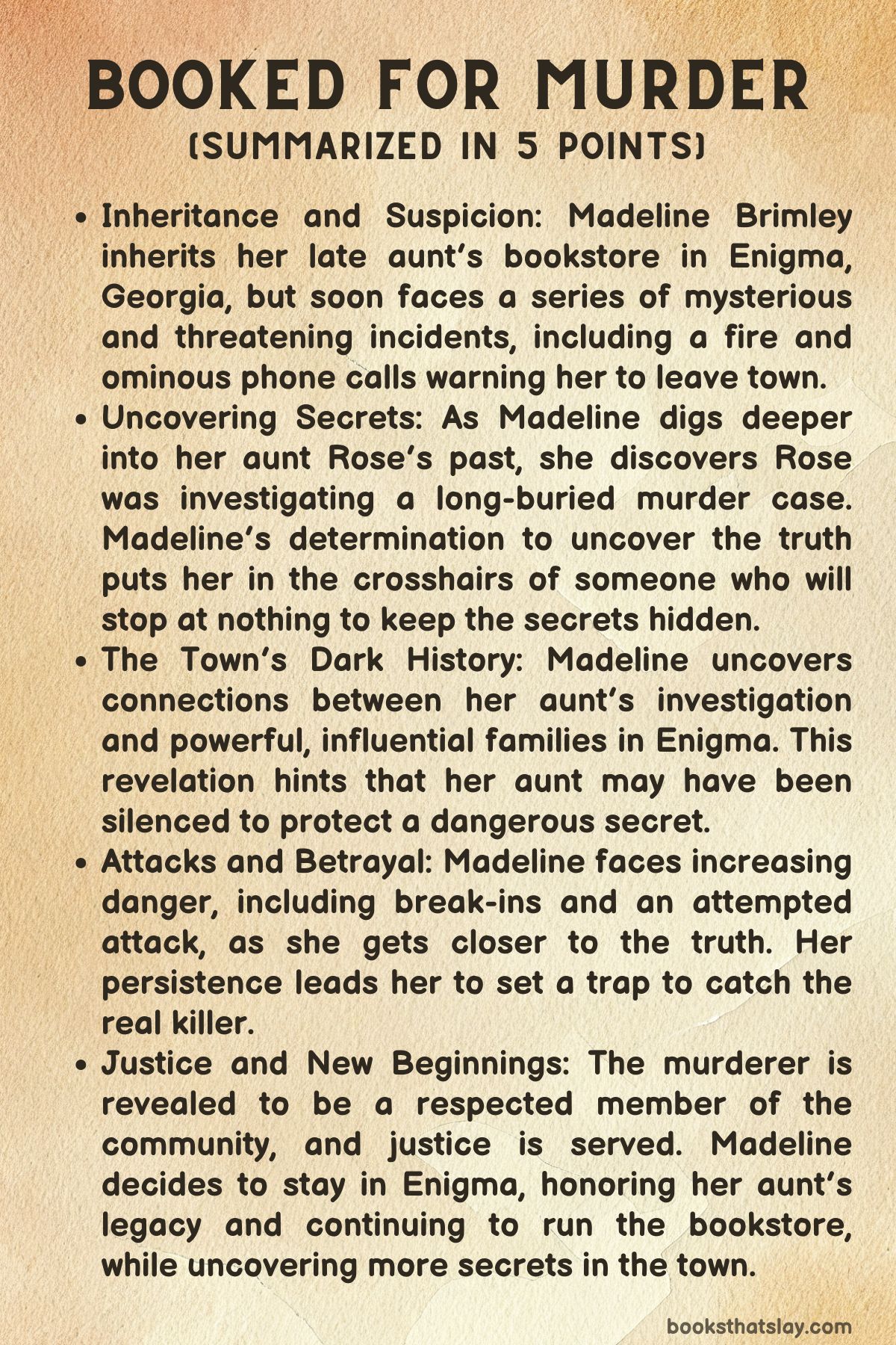 Booked for Murder by P.J. Nelson Summary