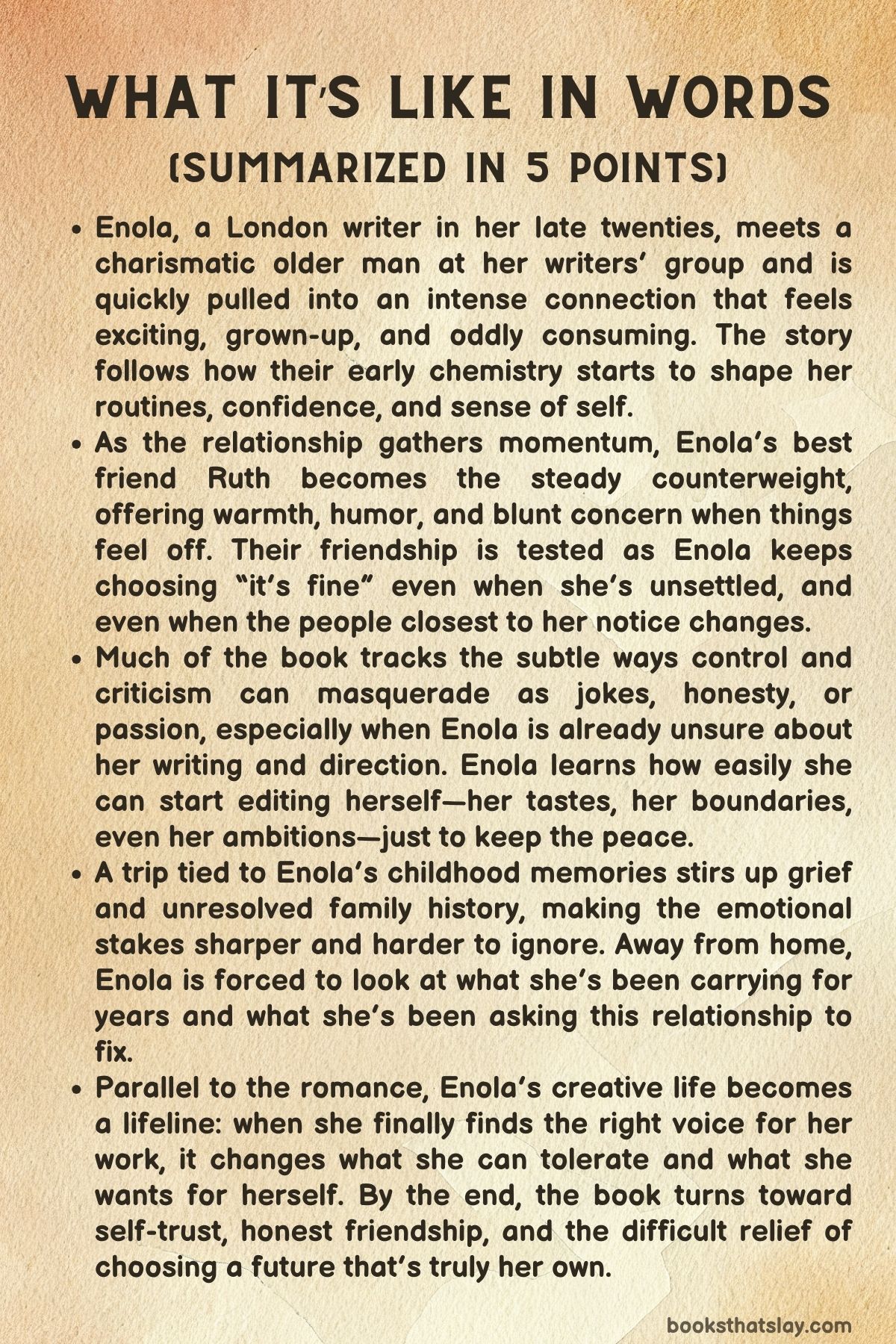 What It’s Like in Words Summary