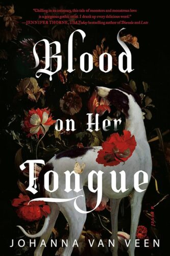 Blood on Her Tongue by Johanna van Veen book cover
