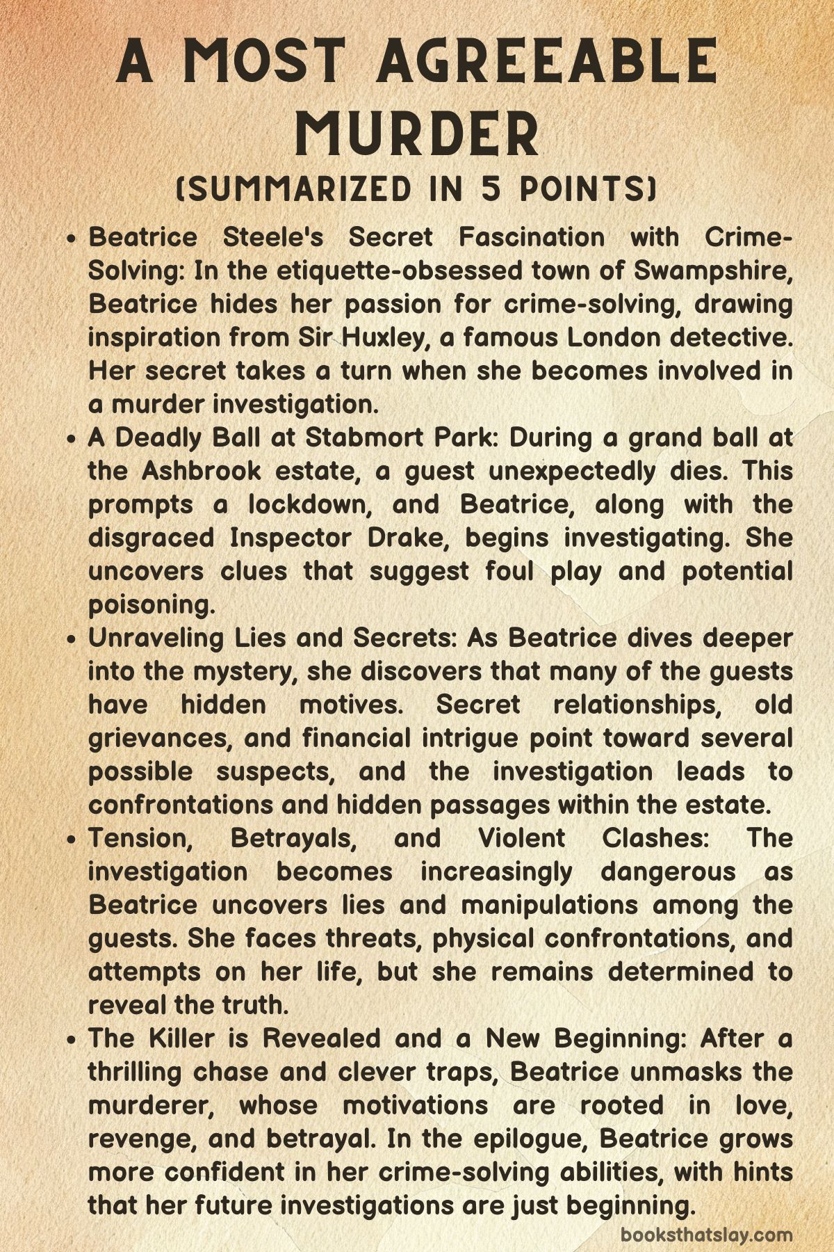 A Most Agreeable Murder Summary