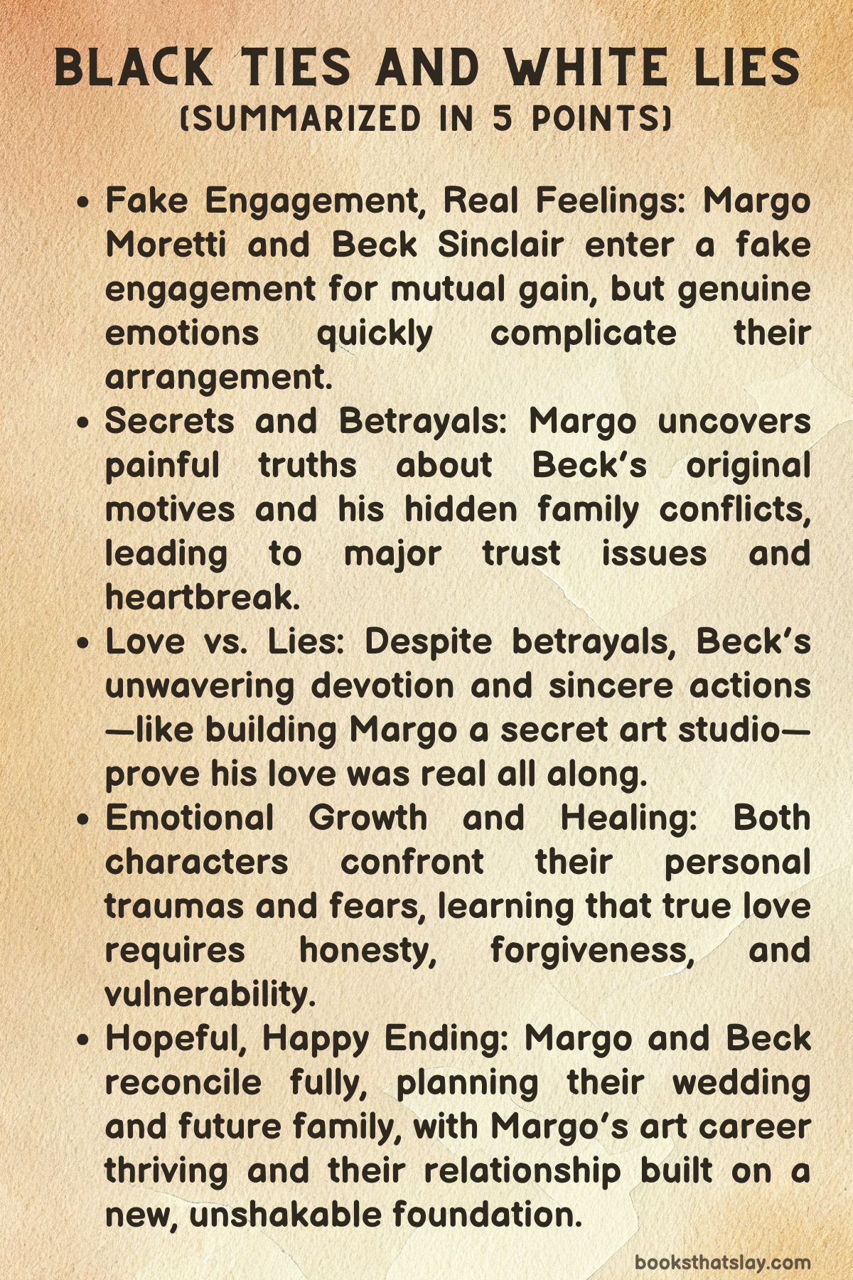 Black Ties and White Lies Summary