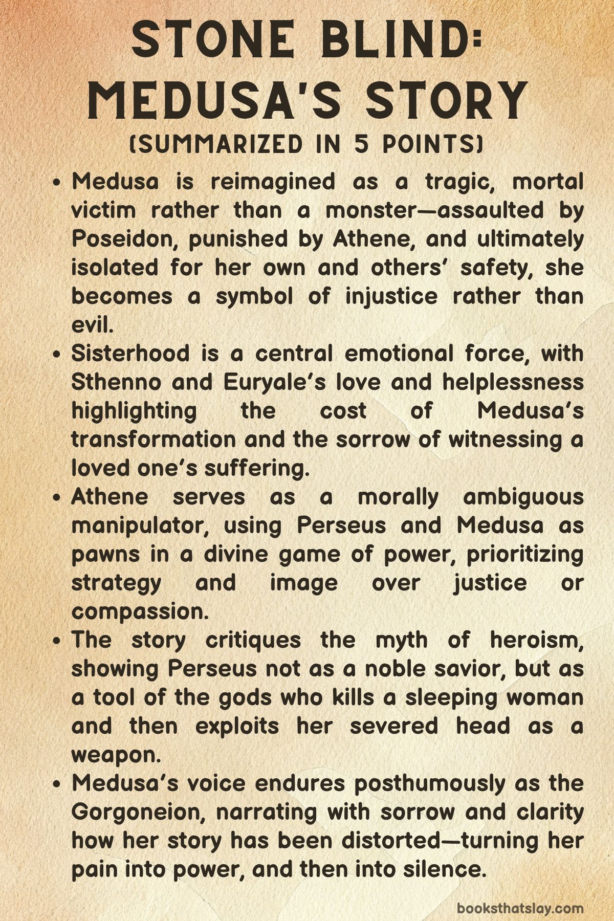 Stone Blind: Medusa’s Story Summary