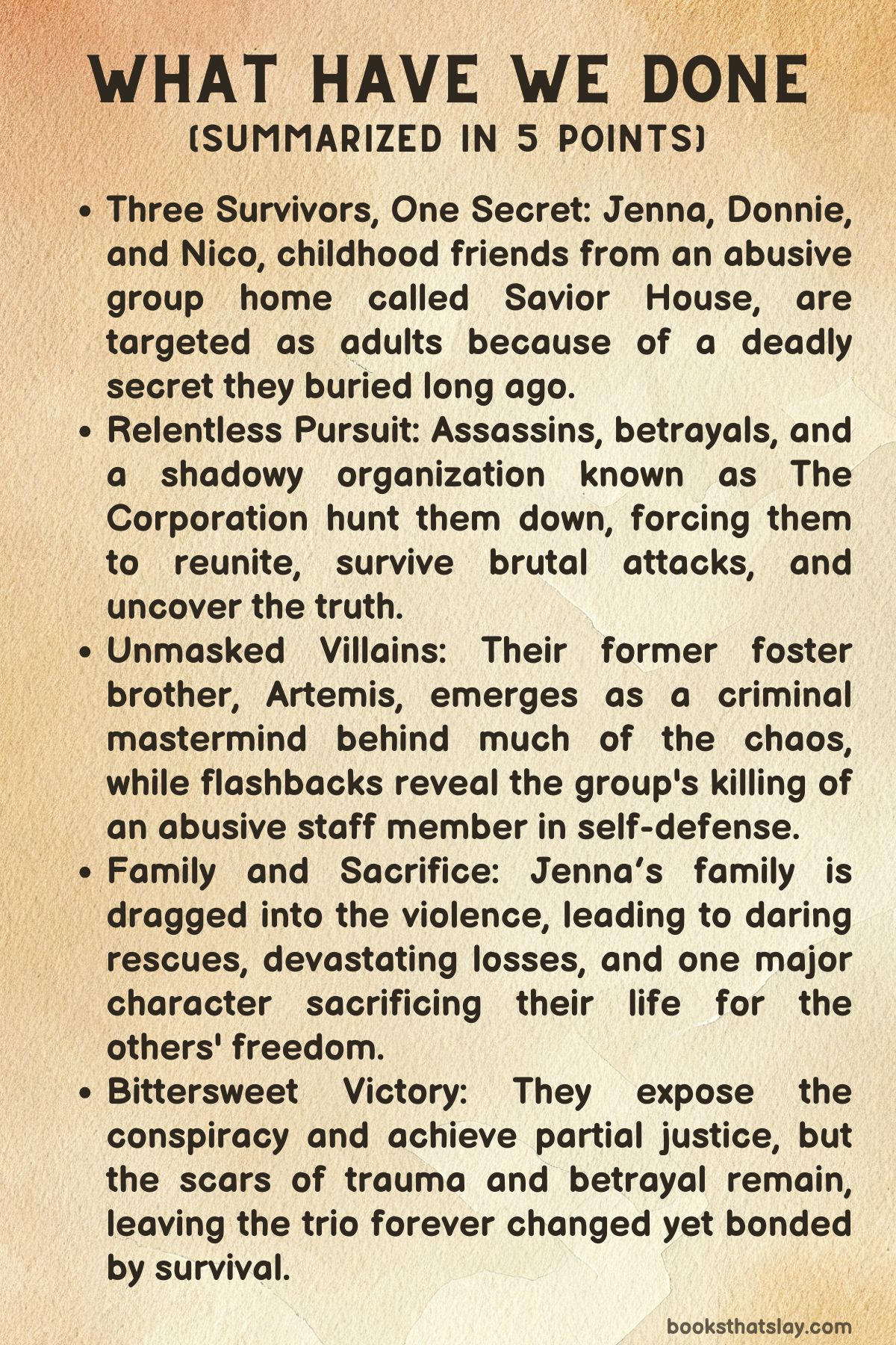 What Have We Done by Alex Finlay Summary