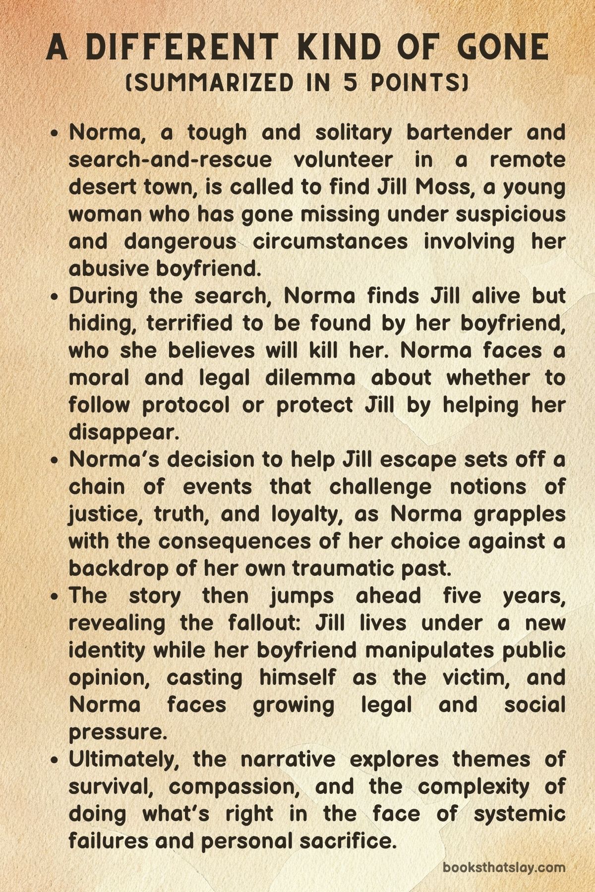 A Different Kind of Gone Summary, Characters and Themes