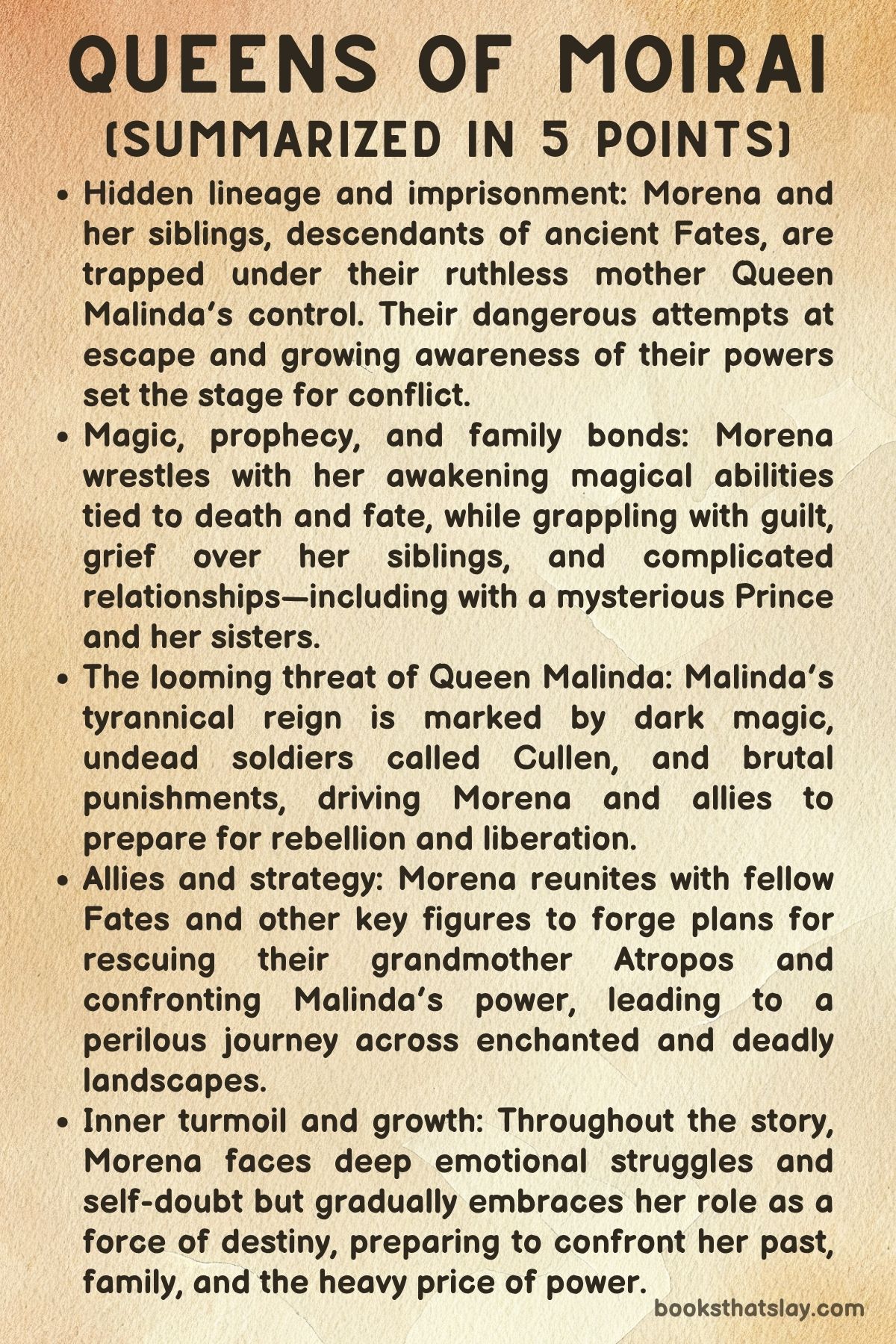 Queens of Moirai by Rhiannon Hargadon summary