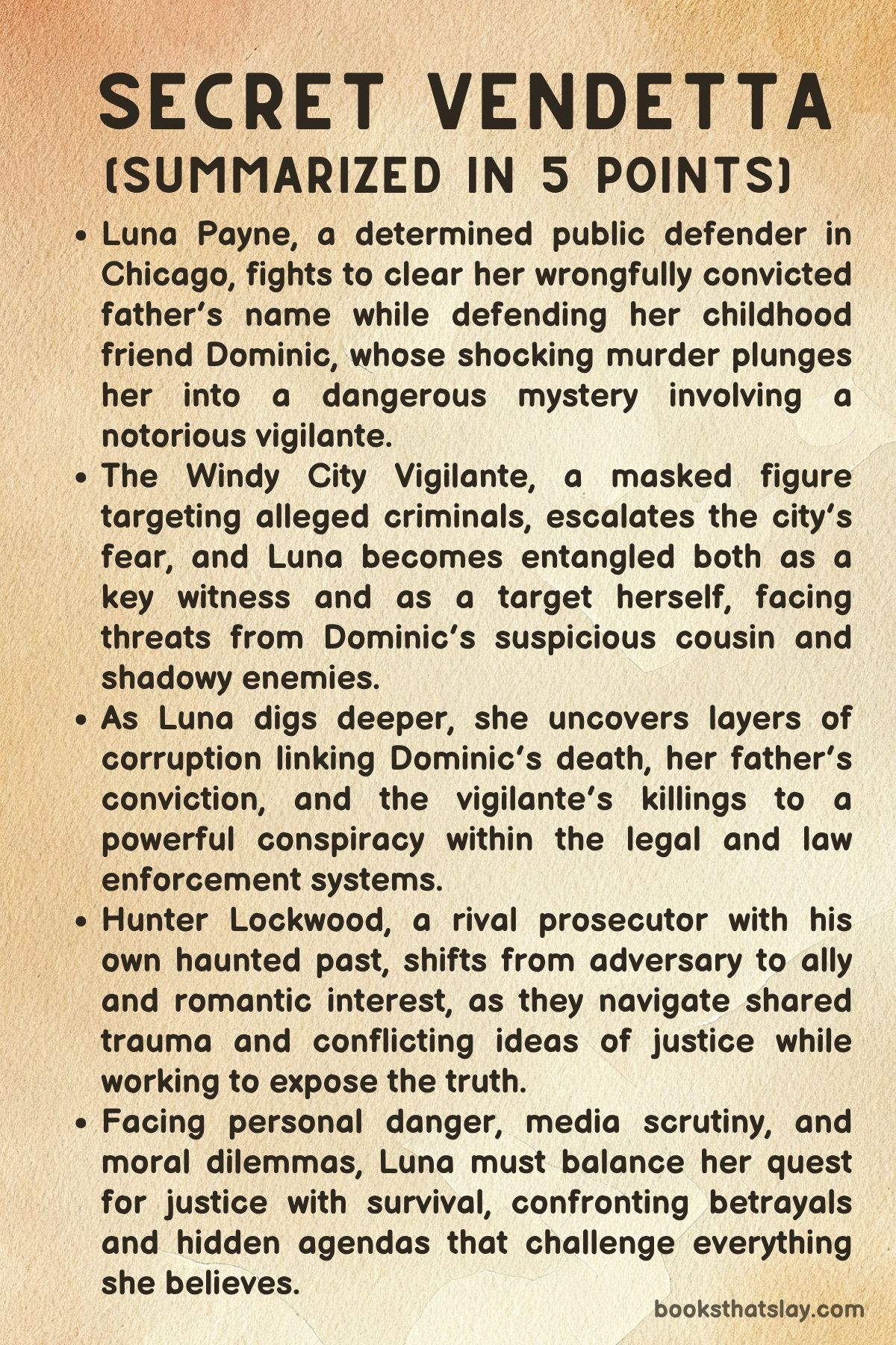 Secret Vendetta by Kathy Lockheart Summary