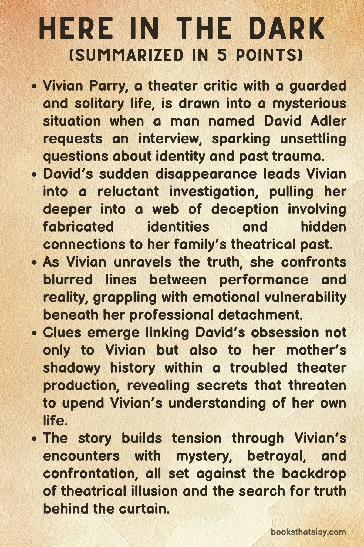 Here in the Dark by Alexis Soloski Summary