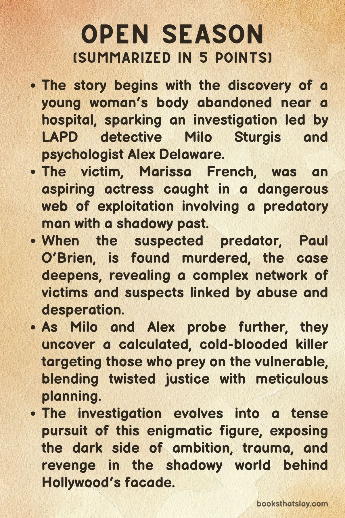 Open Season by Jonathan Kellerman Summary