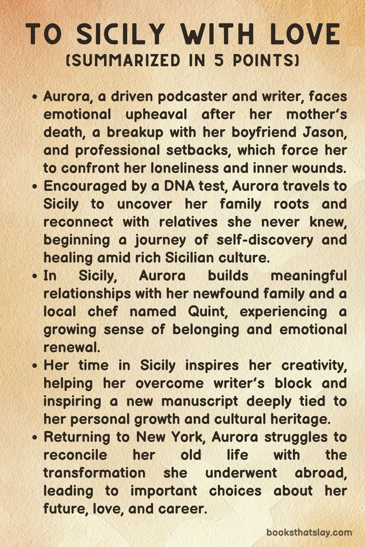 To Sicily with Love by Jennifer Probst Summary