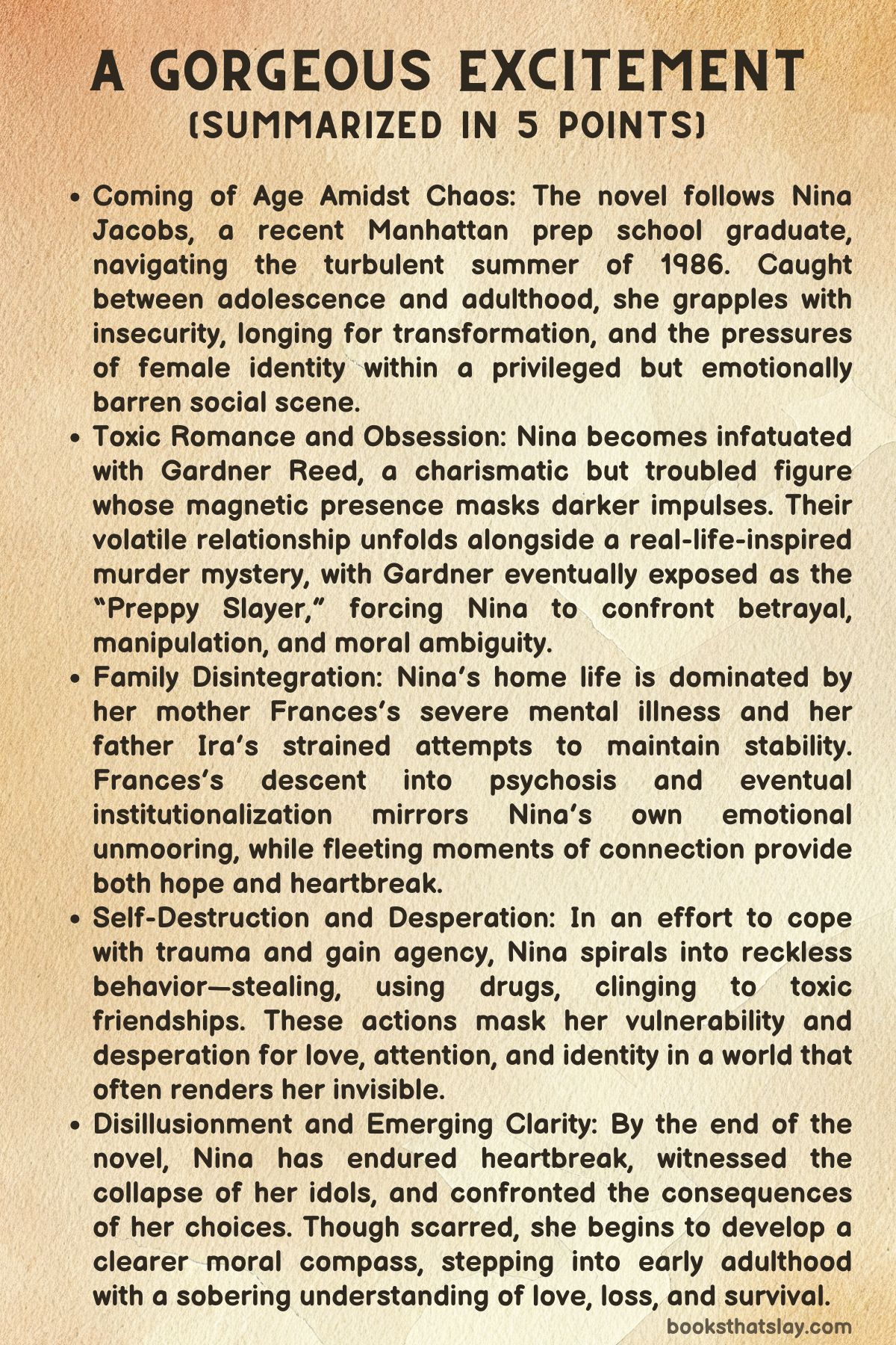 A Gorgeous Excitement by Cynthia Weiner Summary