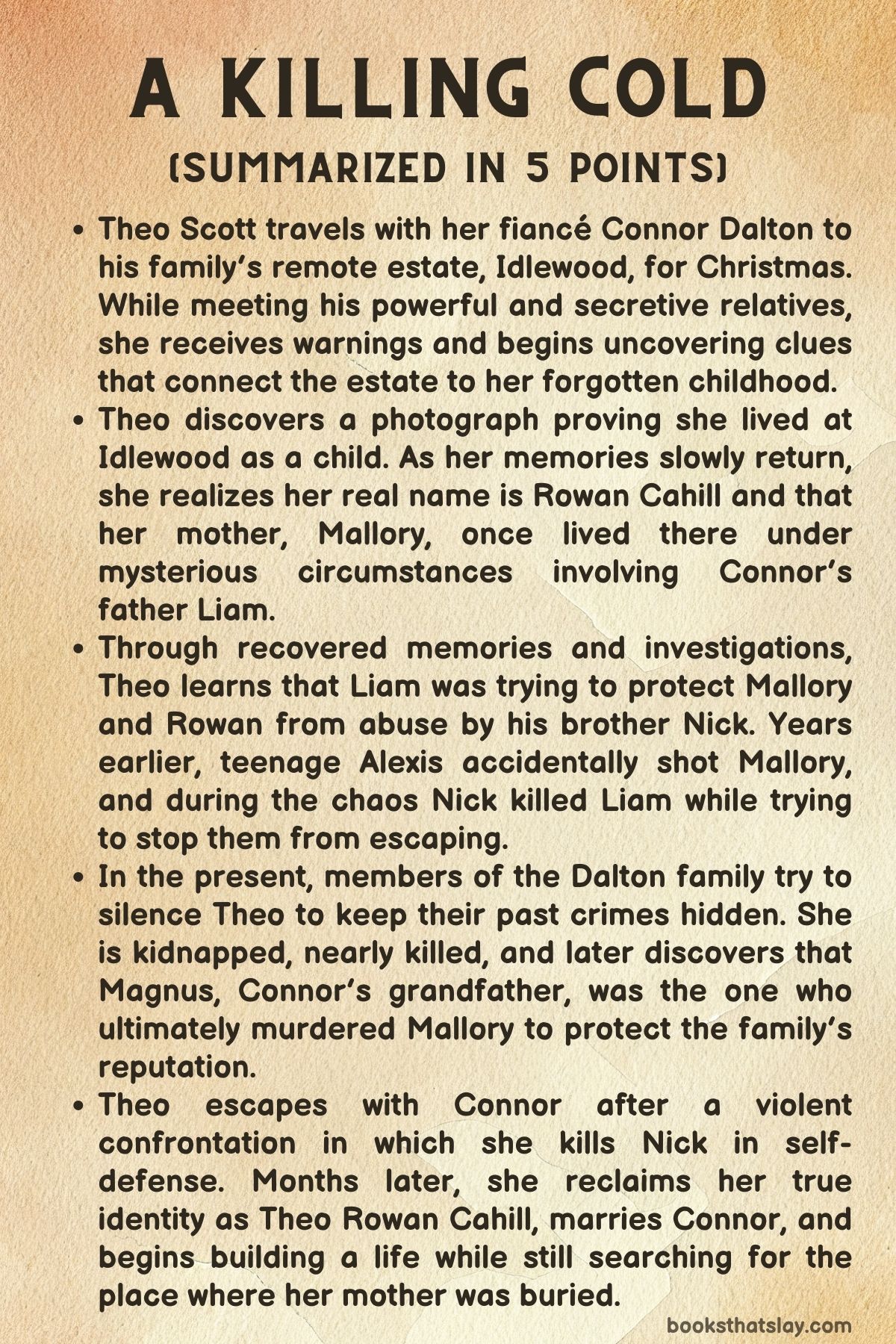 A Killing Cold Summary, Characters and Themes