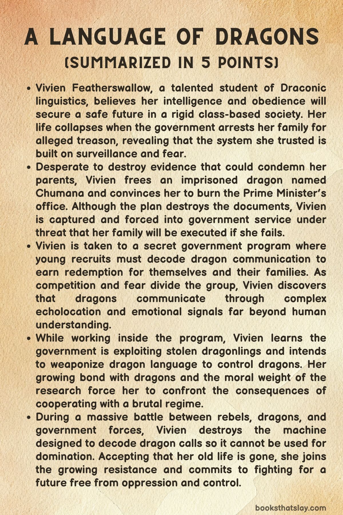 A Language of Dragons Summarized in 5 Points