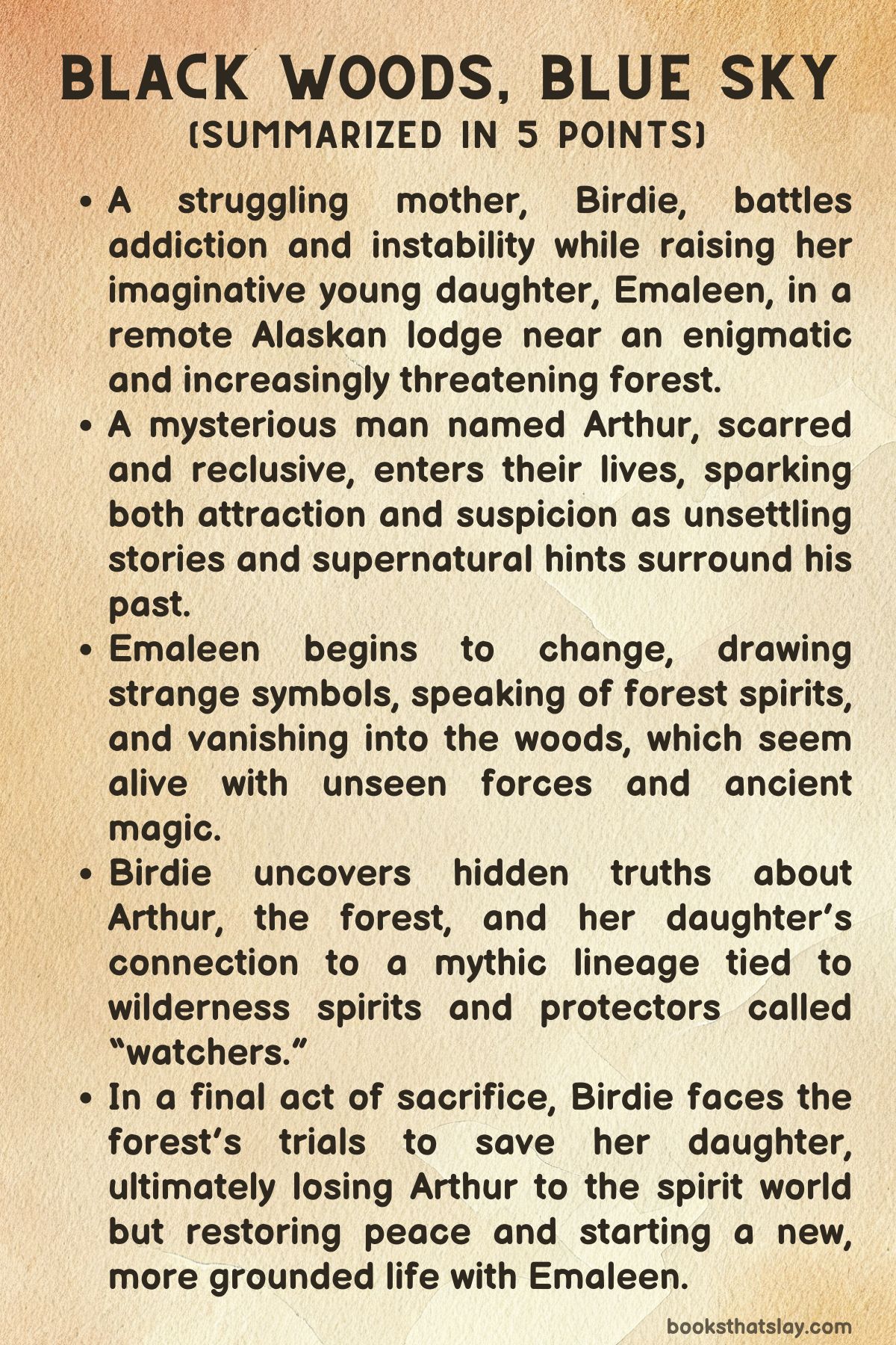 Black Woods Blue Sky Summary
