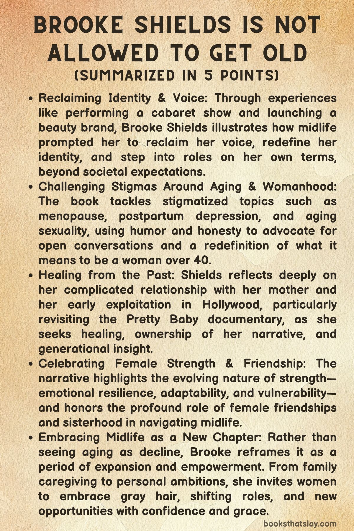 Brooke Shields Is Not Allowed to Get Old Summary, Analysis and Themes