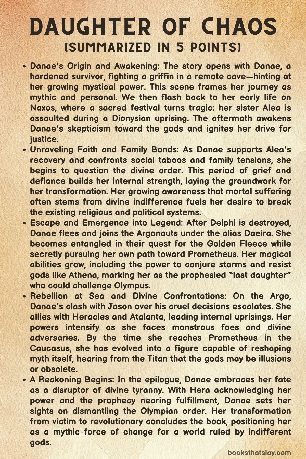 Daughter of Chaos Summary, Characters and Themes