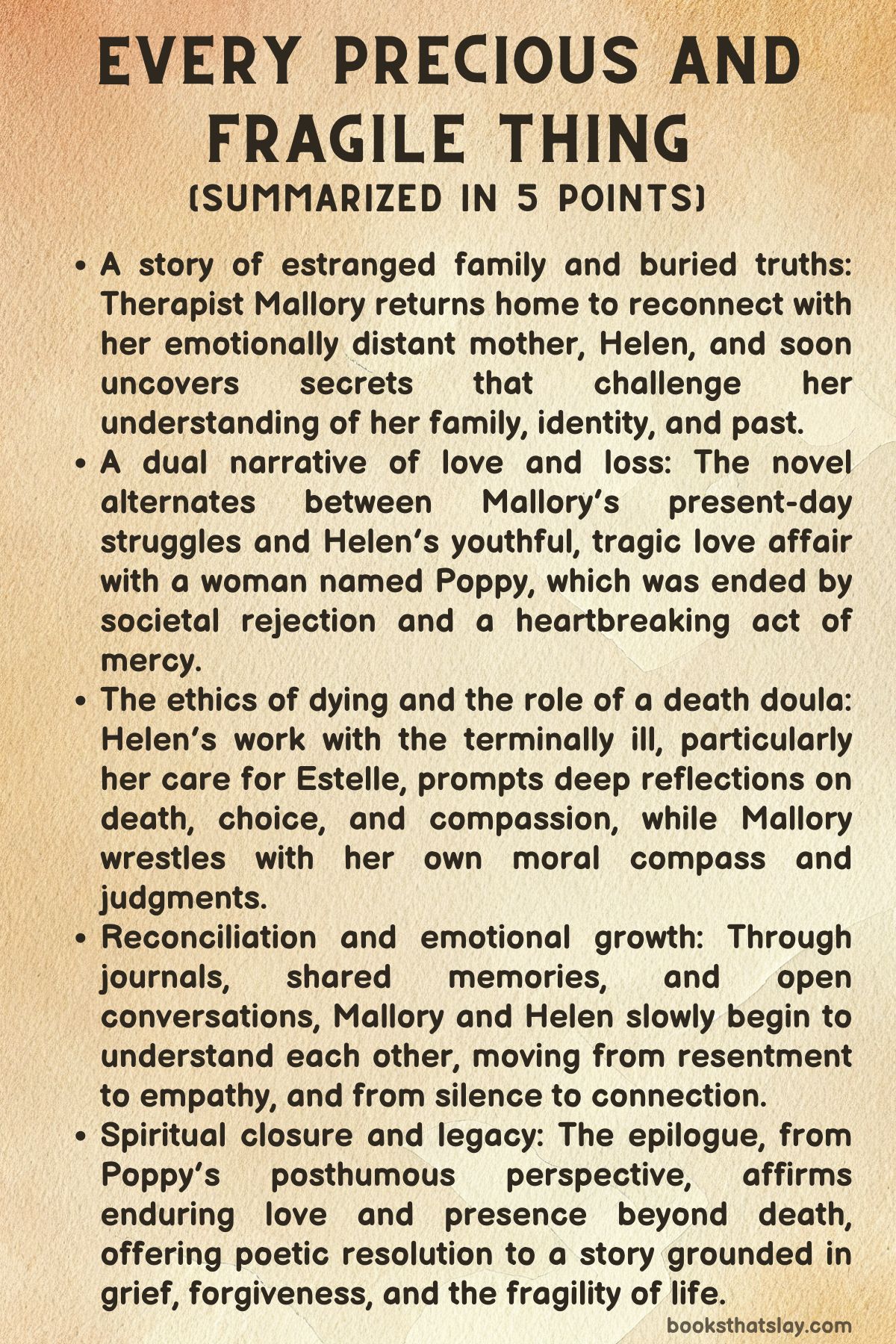 Every Precious and Fragile Thing by Barbara Davis Summary