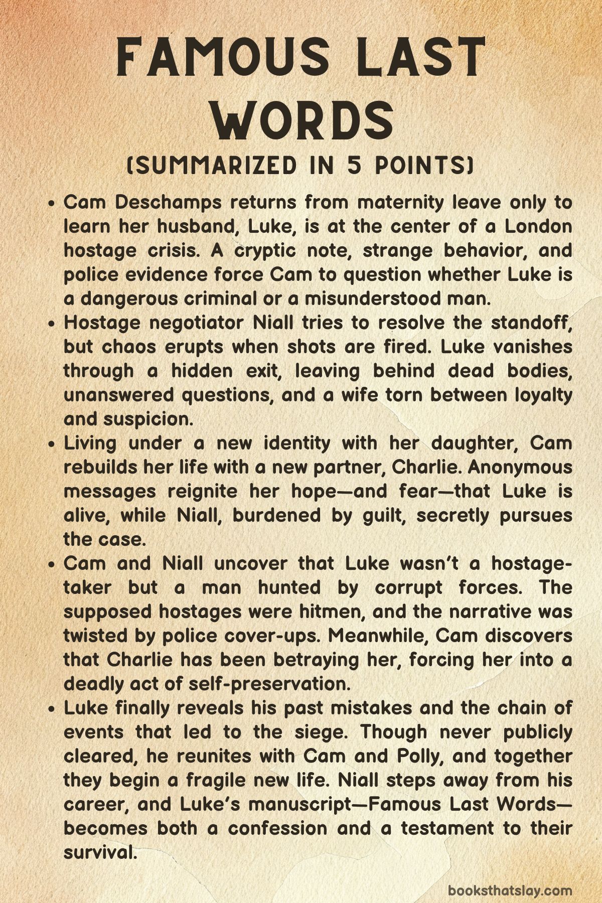 Famous Last Words by Gillian McAllister Summary