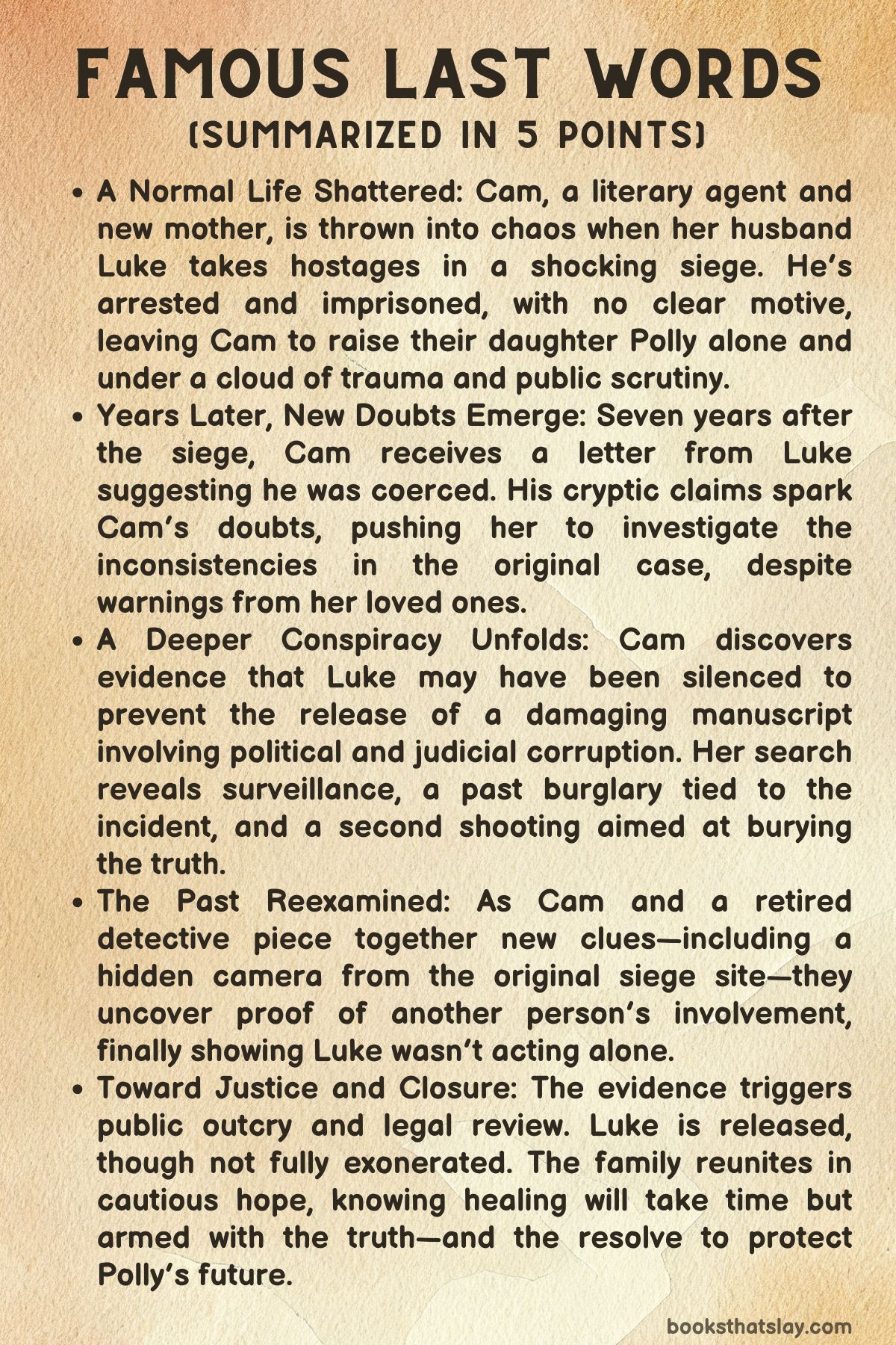 Famous Last Words Summary