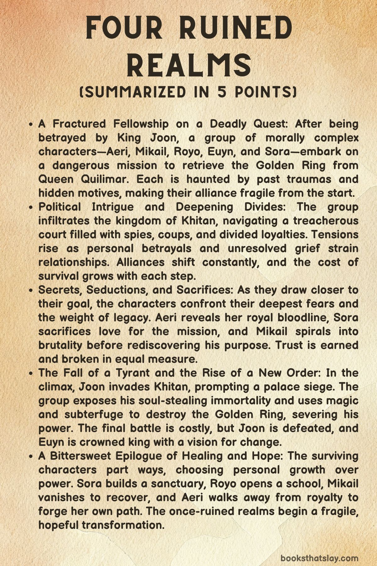 Four Ruined Realms Summary, Characters and Themes
