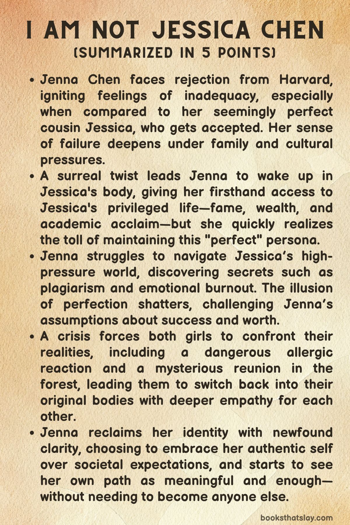 I Am Not Jessica Chen Summary