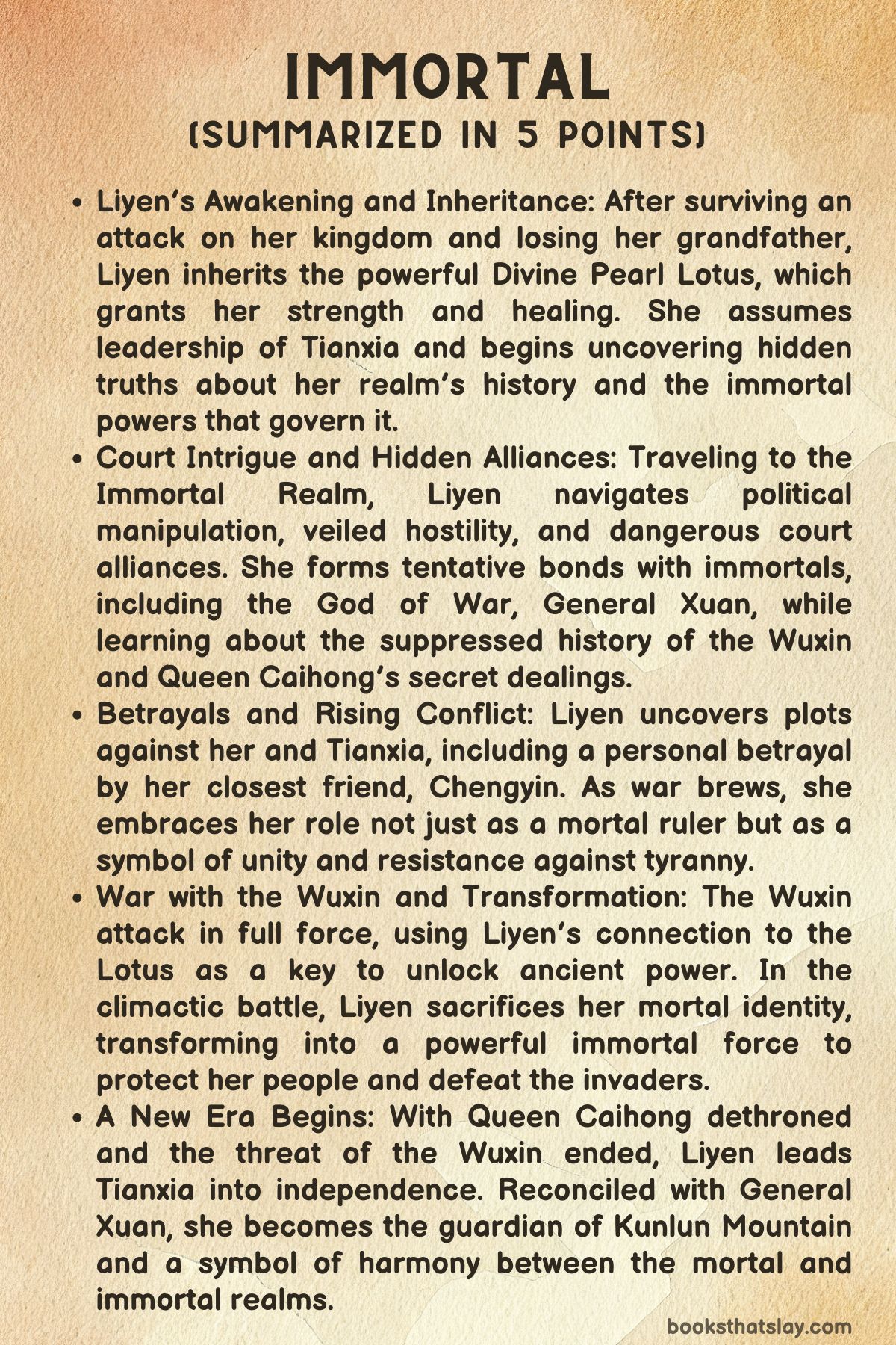 Immortal by Sue Lynn Tan Summary