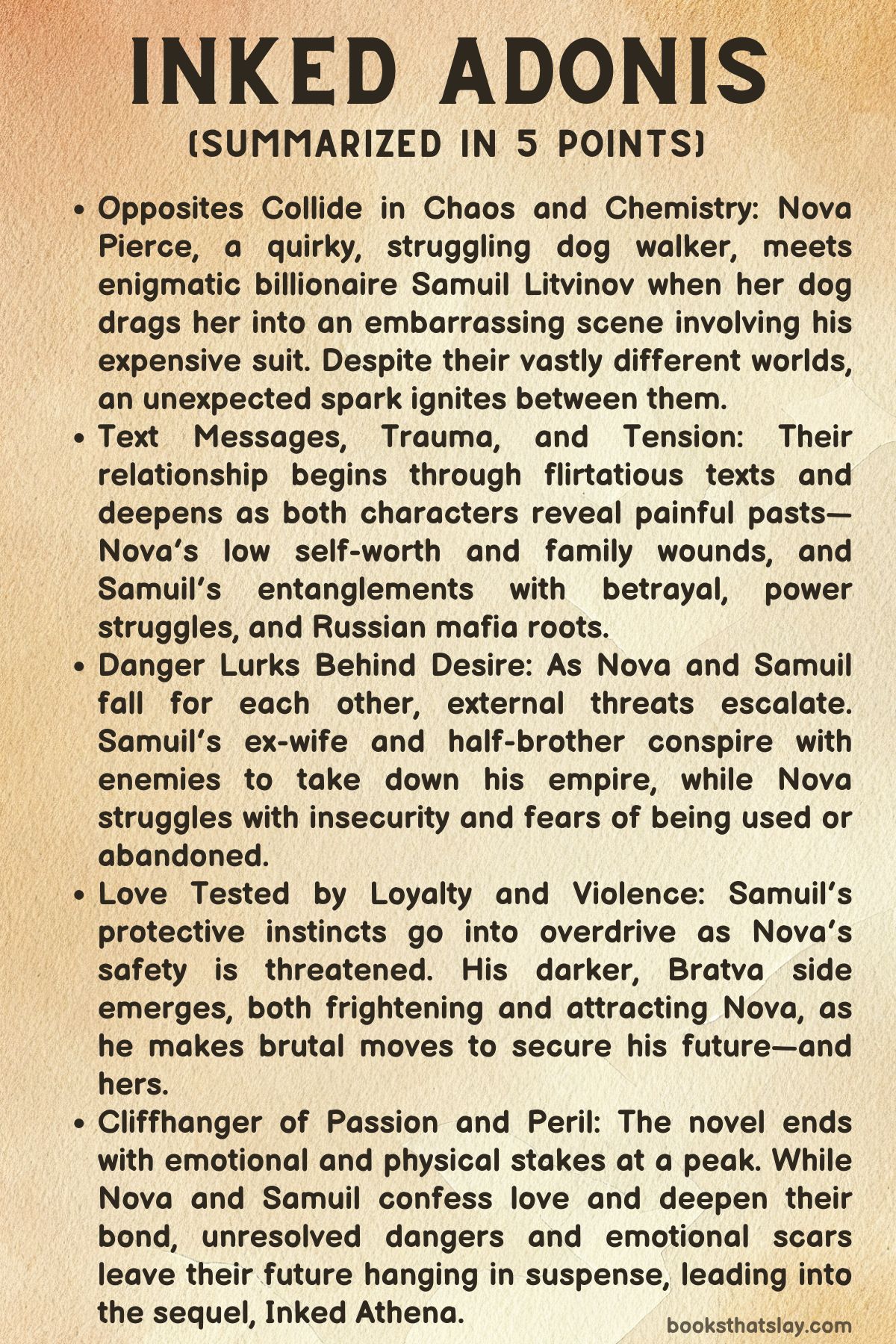Inked Adonis Summary, Characters and Themes