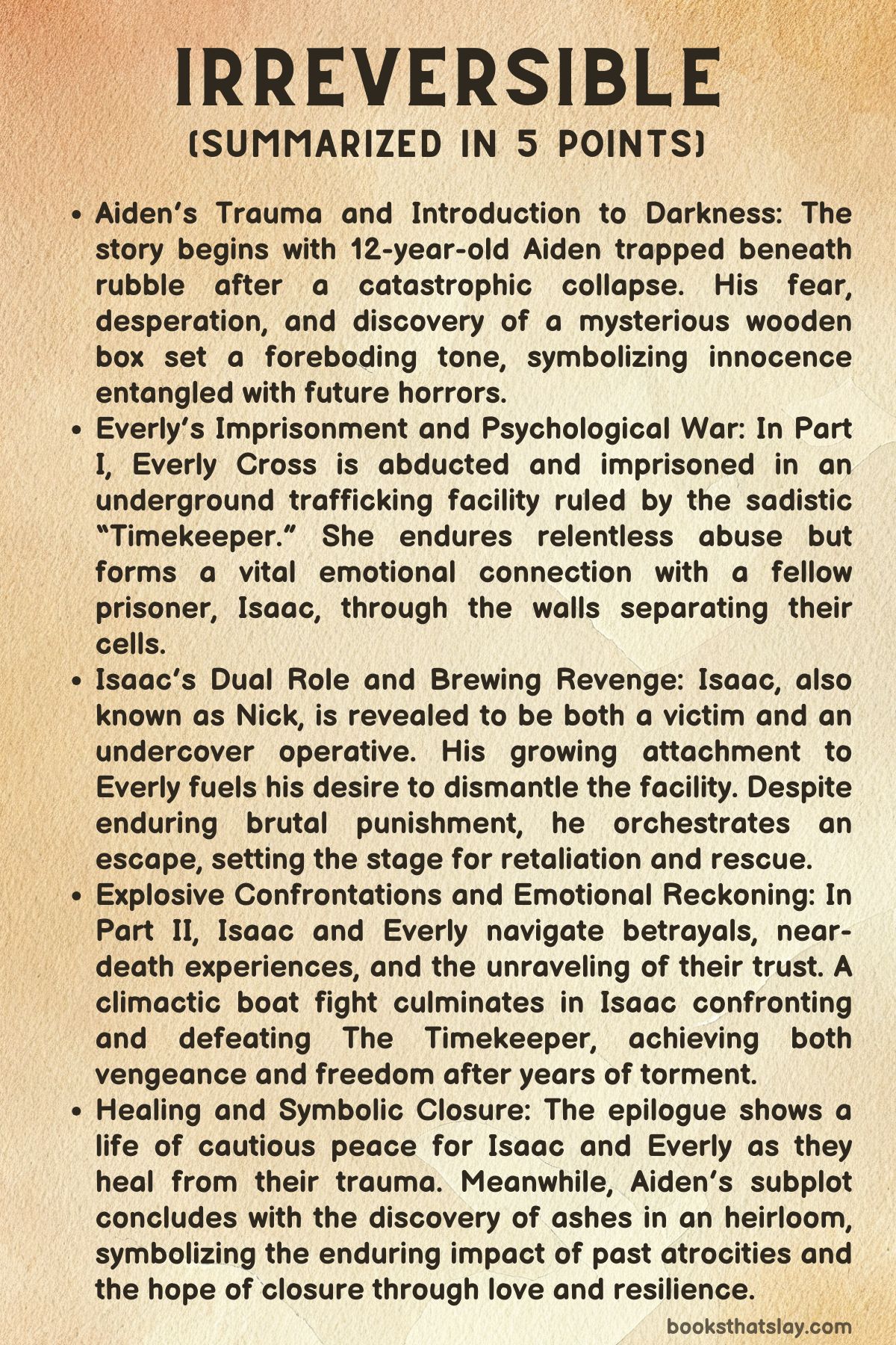 Irreversible by Jennifer Hartmann Summary, Characters and Themes
