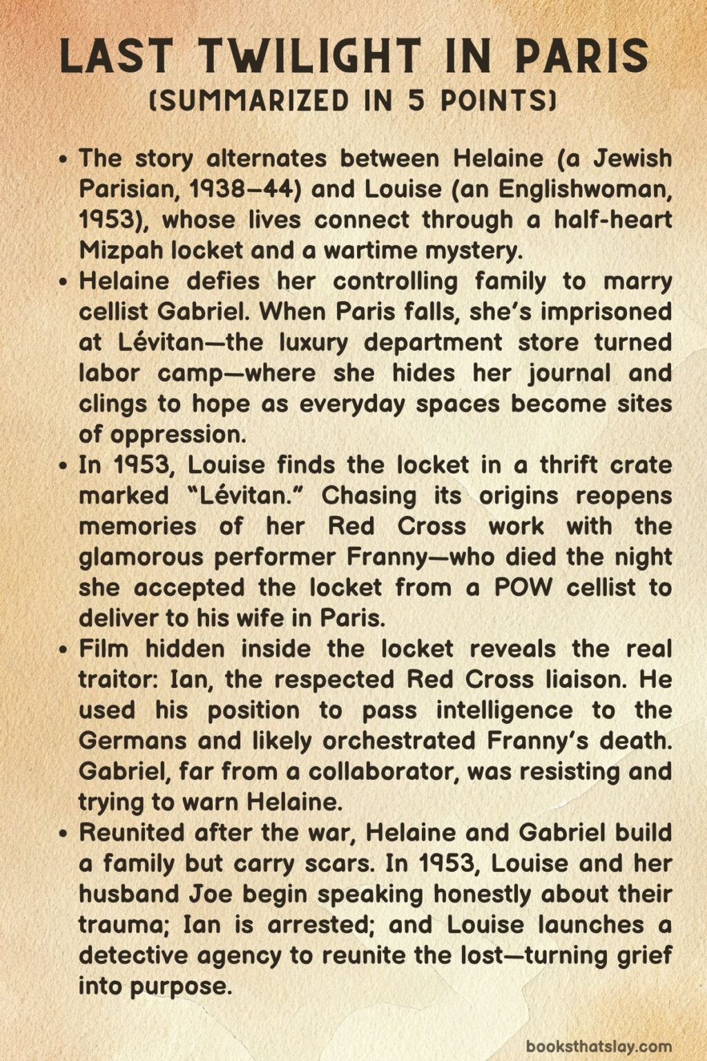 Last Twilight in Paris Summary, Characters and Themes