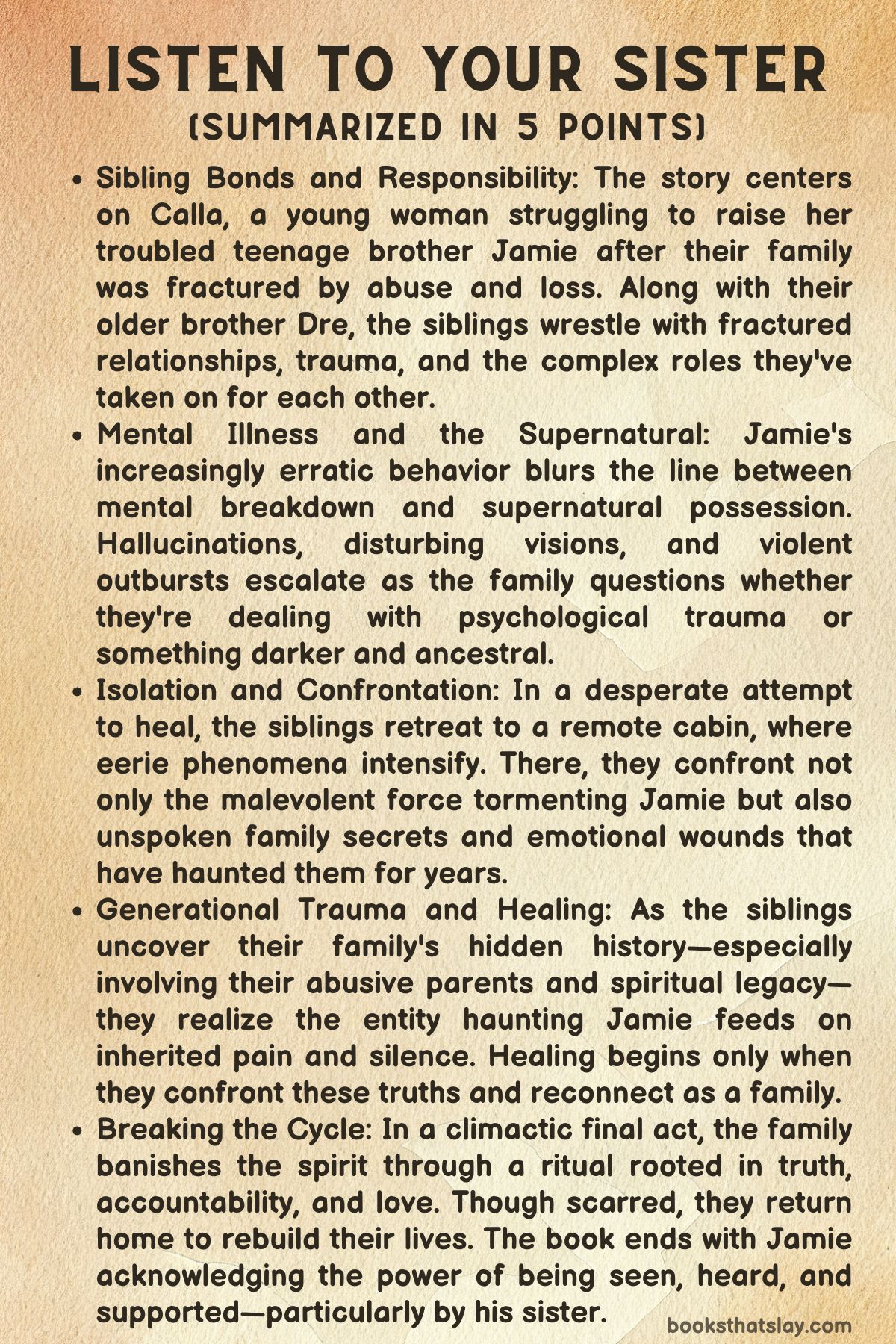 Listen To Your Sister Summary