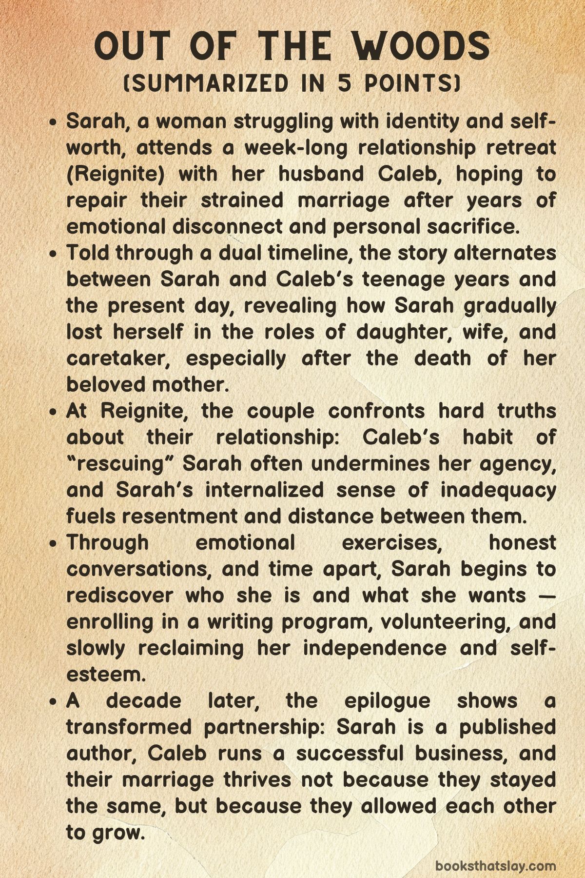 Out of the Woods Summary, Characters and Themes
