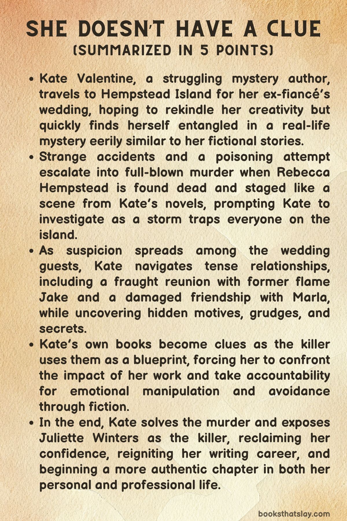 She Doesn’t Have a Clue Summary