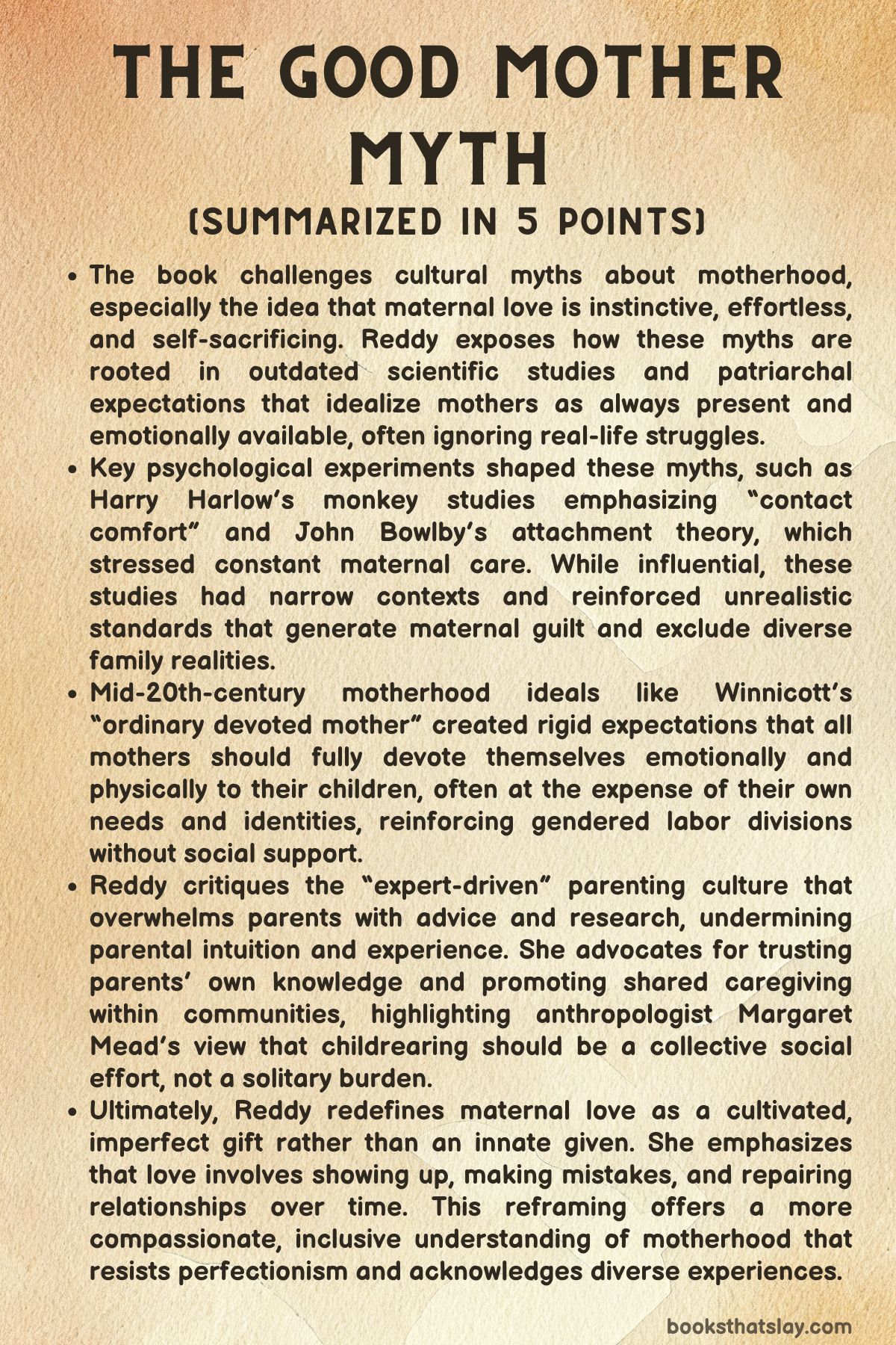 the good mother myth by nancy reddy summary