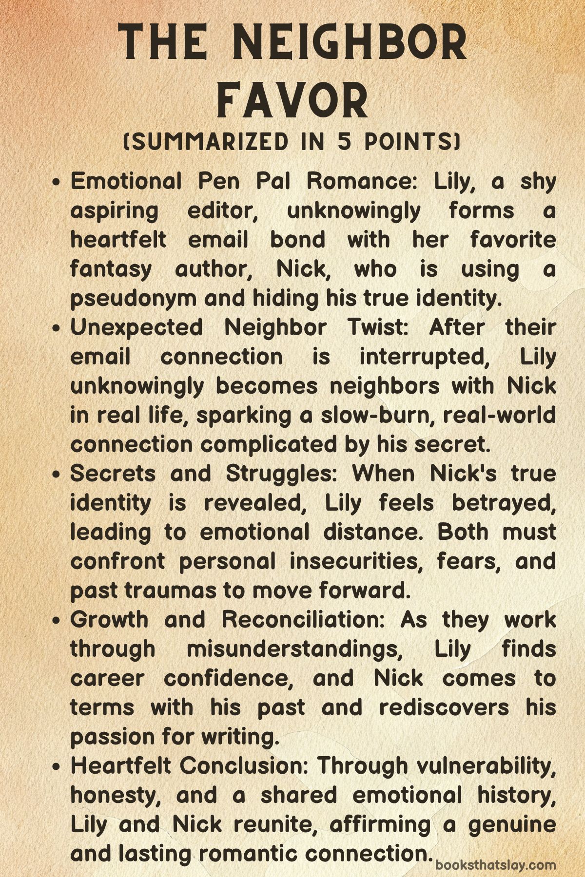 The Neighbor Favor Summary