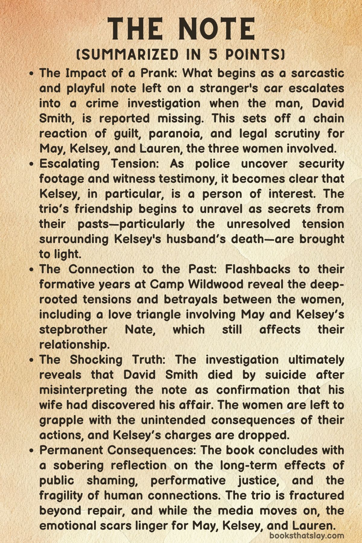 The Note by Alafair Burke Summary