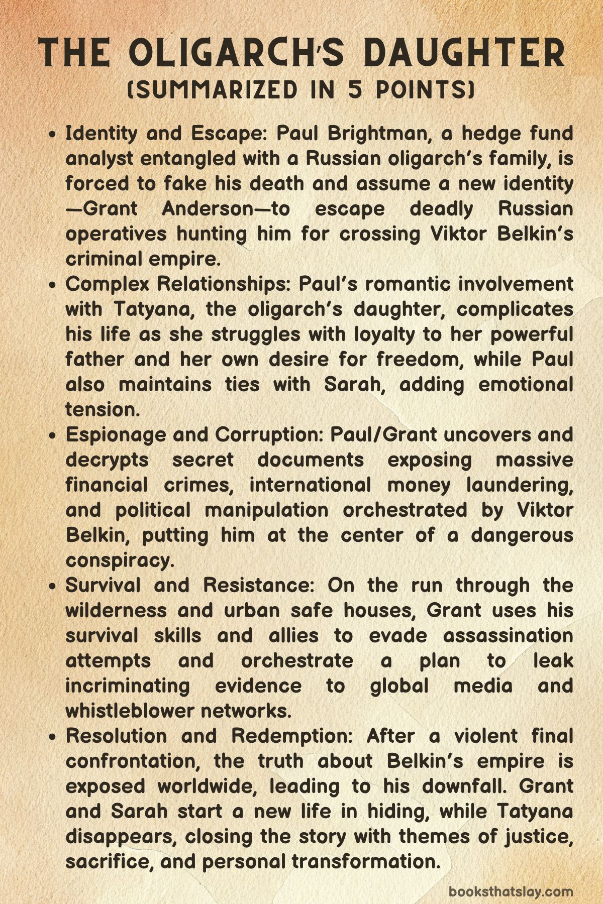 The Oligarch's Daughter by Joseph Finder Summary