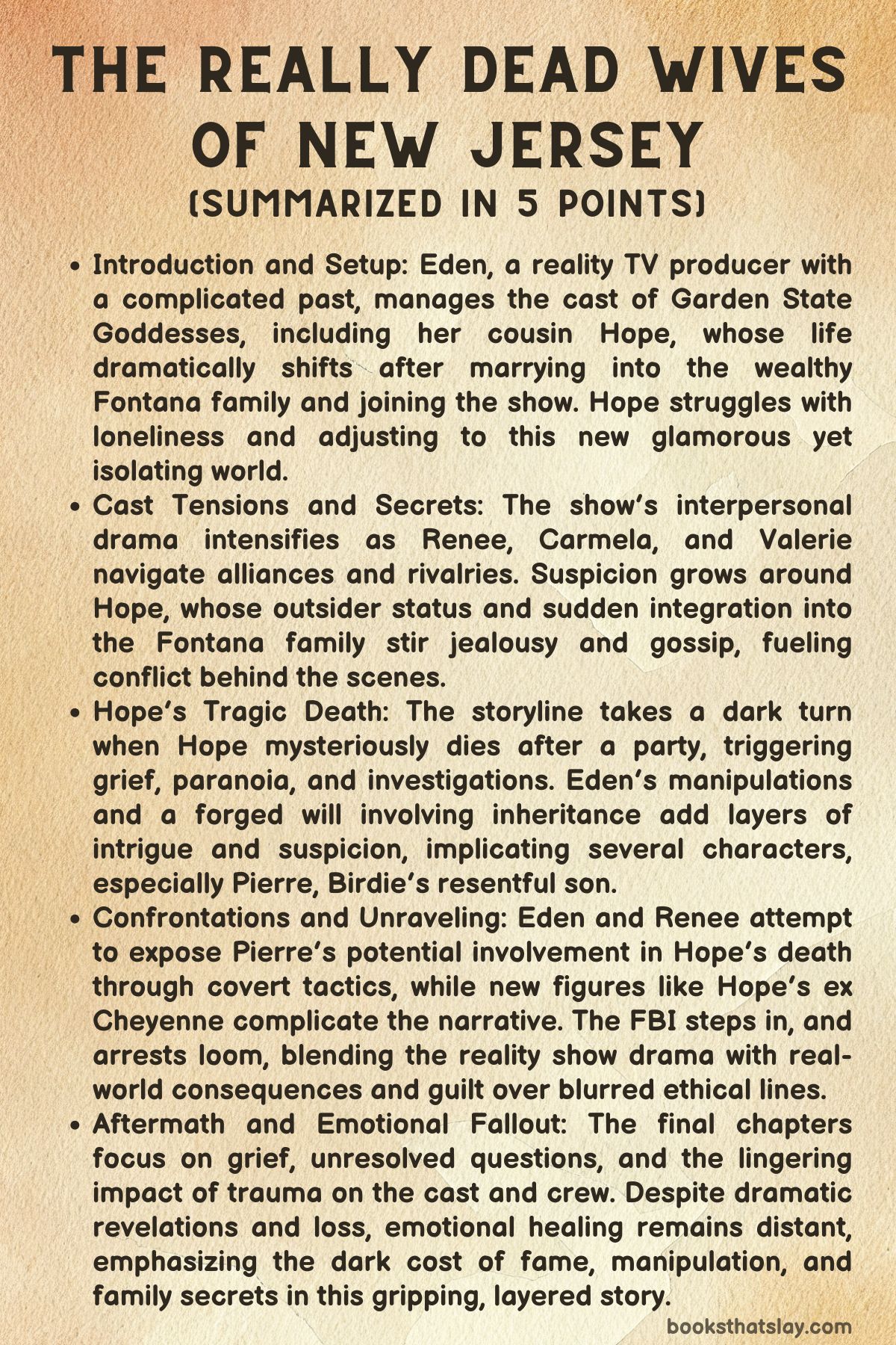 The Really Dead Wives of New Jersey Summary