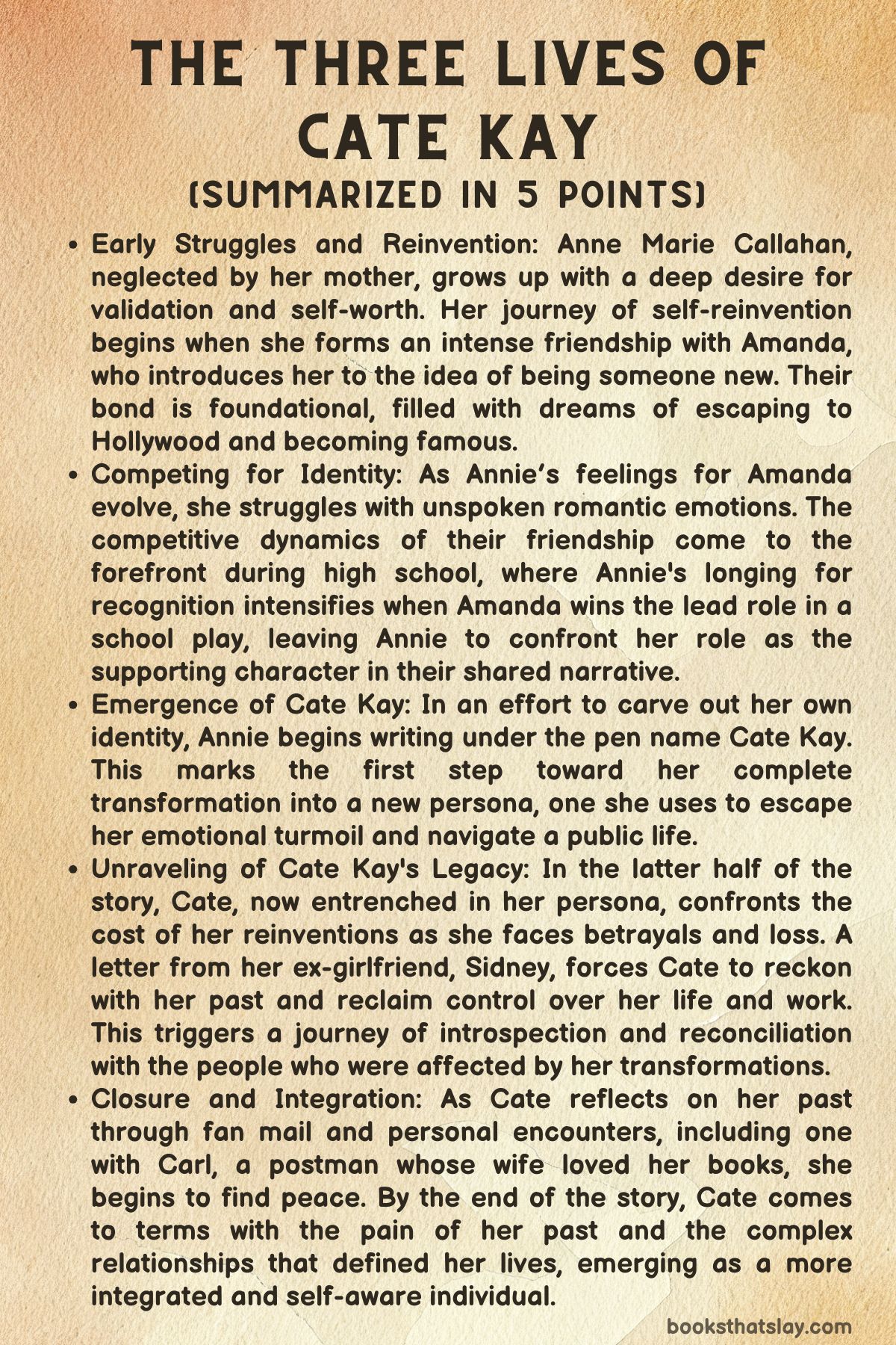 The three lives of cate kay Summary