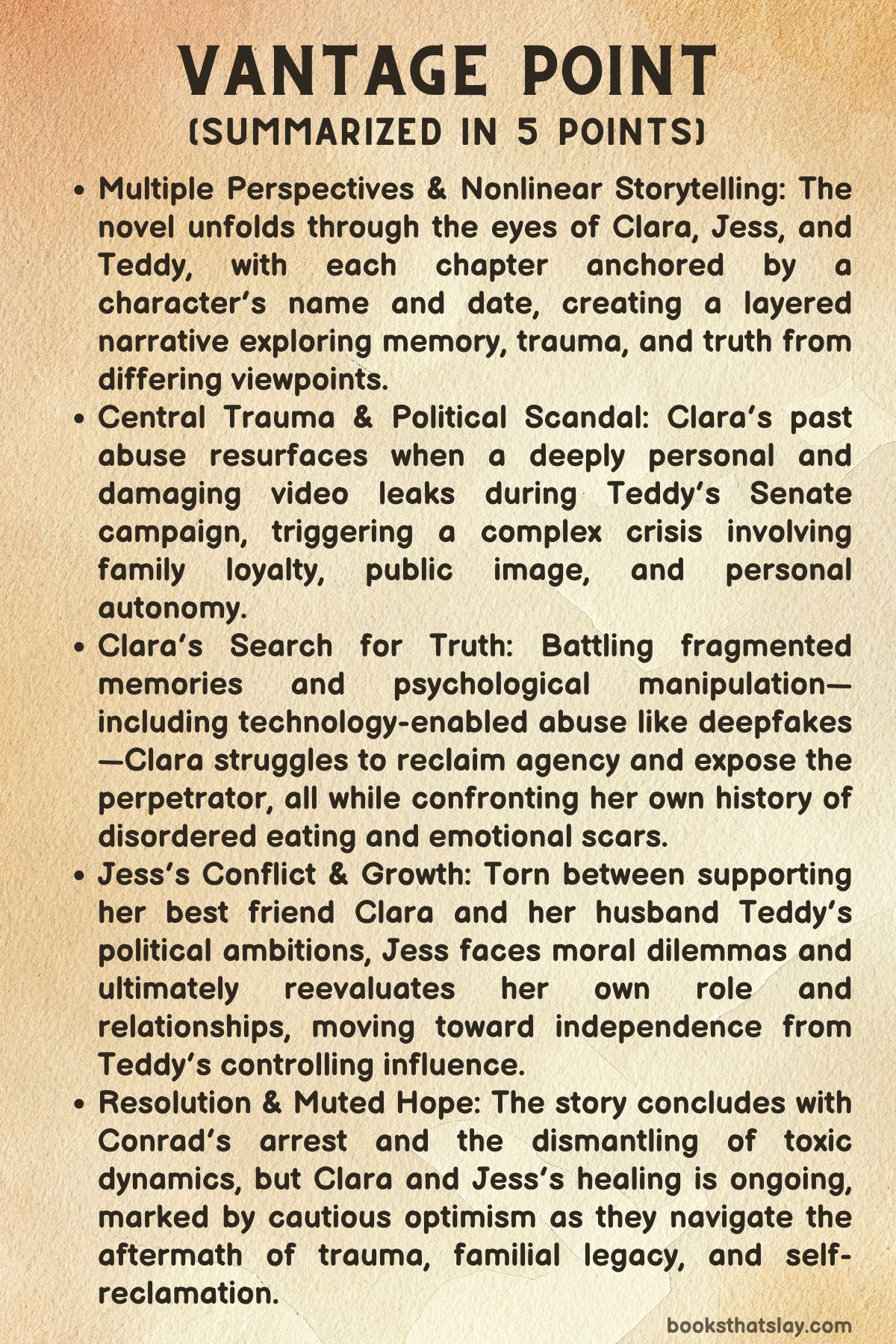 Vantage Point by Sara Sligar Summary