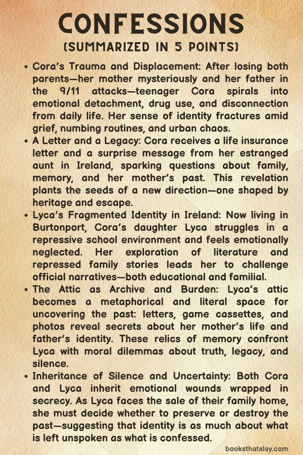 Confessions by Catherine Airey Summary, Characters and Themes