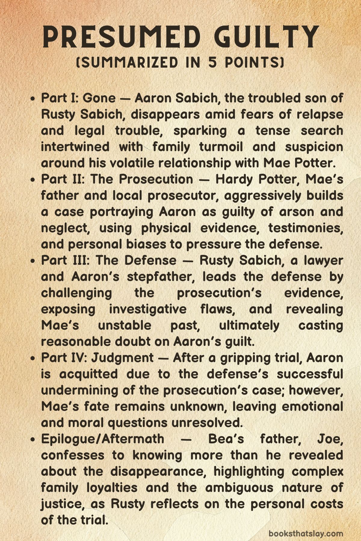 Presumed Guilty by Scott Turow Summary