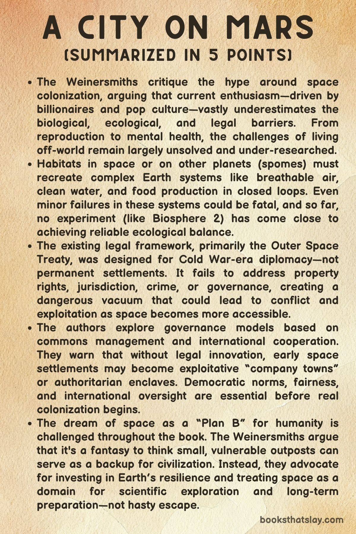 A City on Mars Summary and Analysis