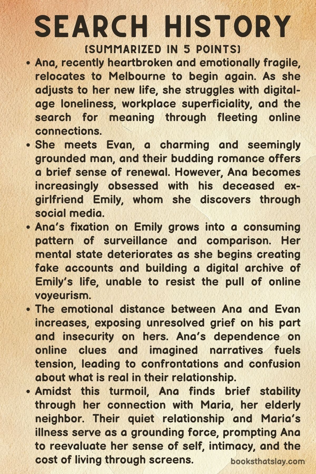 Search History by Amy Taylor summary