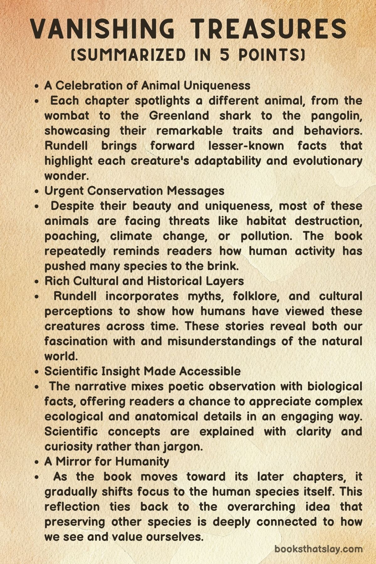 Katherine Rundell’s Vanishing Treasures
Summary