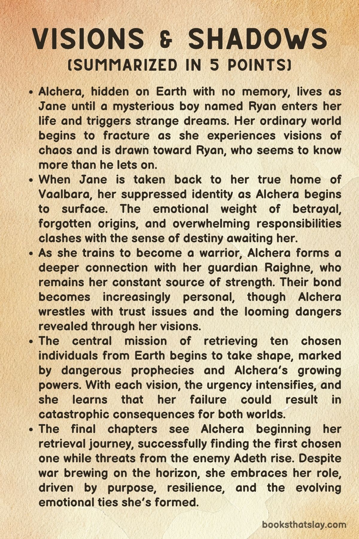Visions and Shadows by Michelle Heard Summary