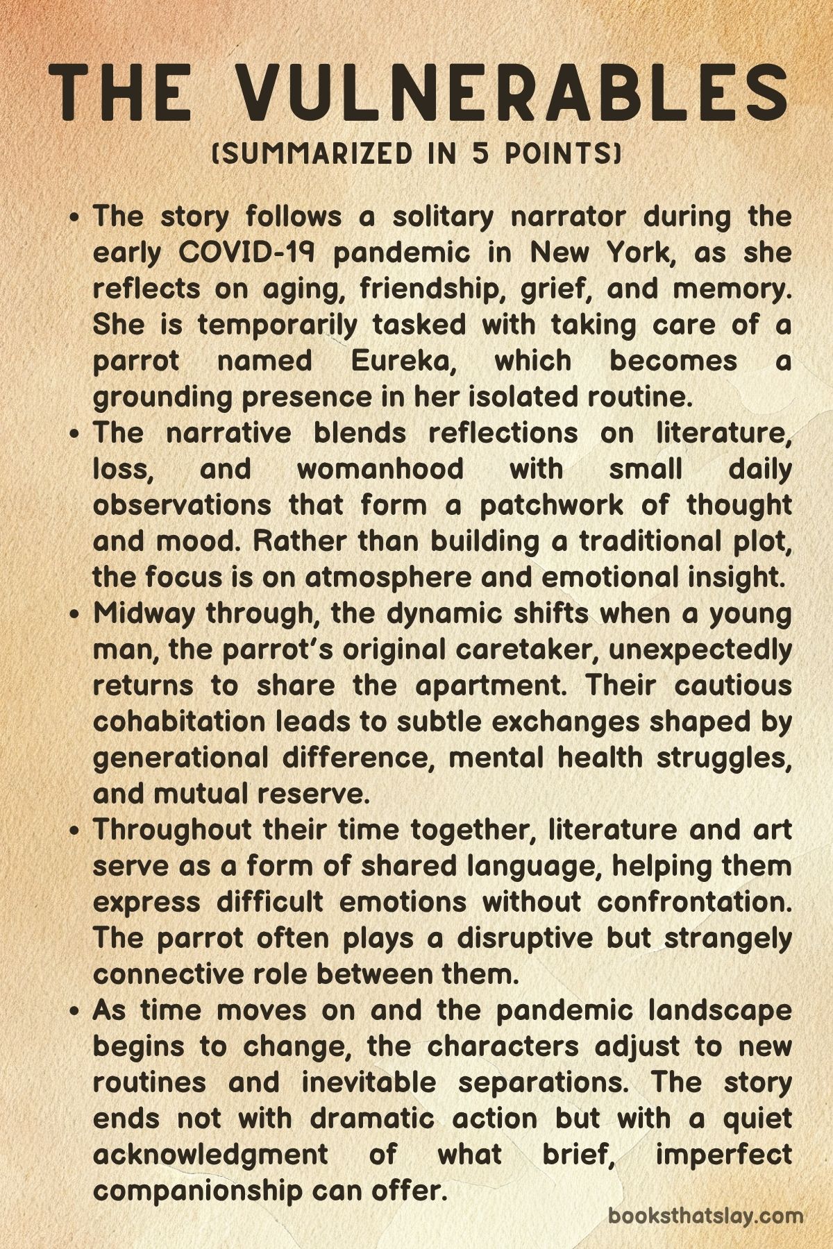 The Vulnerables by Sigrid Nunez Summary, Characters and Themes